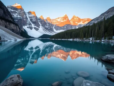 Sunrise Over Moraine Lake In Banff National Park