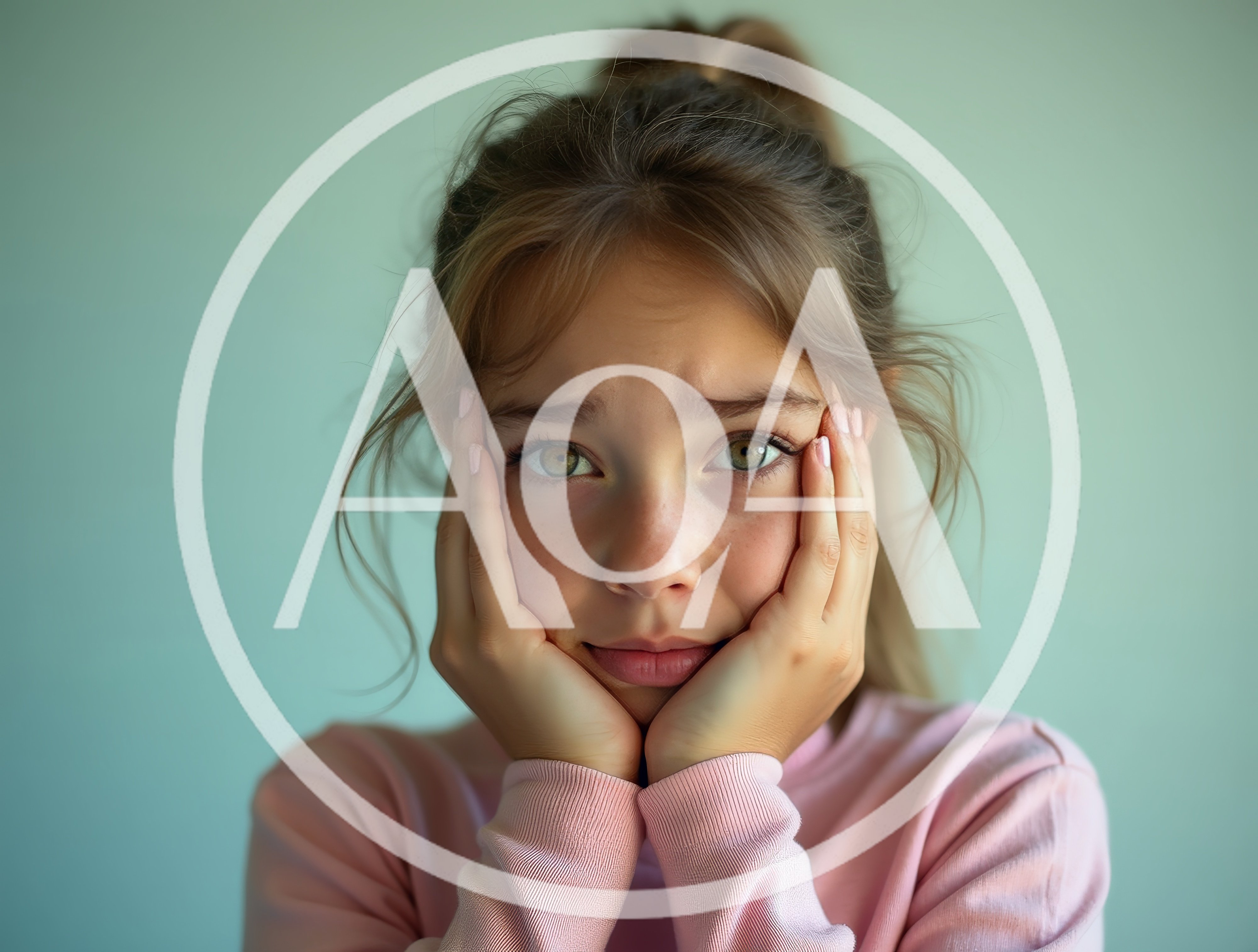 Portrait Of A Sad Young Girl Holding Her Face