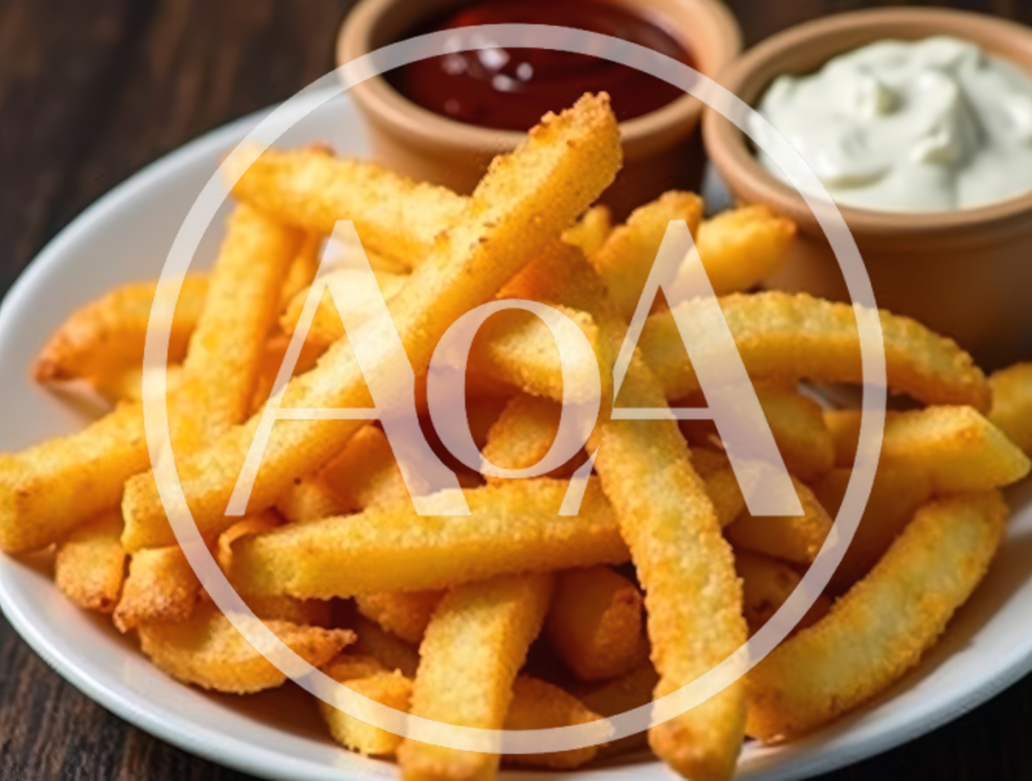 Crispy Golden French Fries With Dipping Sauces