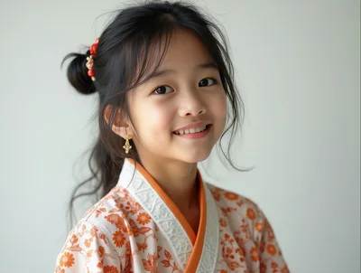 Portrait Of A Smiling Young Asian Girl