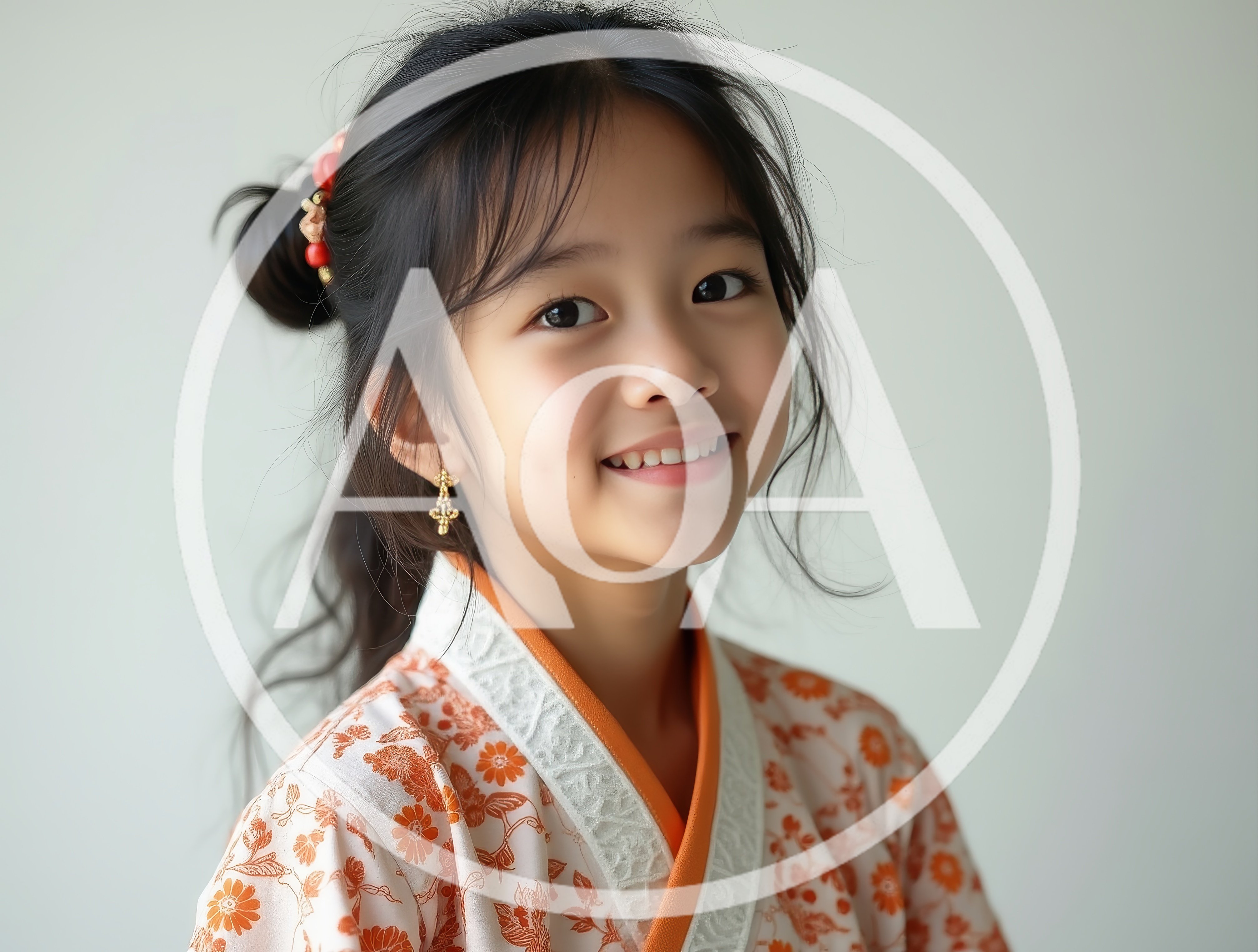 Portrait Of A Smiling Young Asian Girl