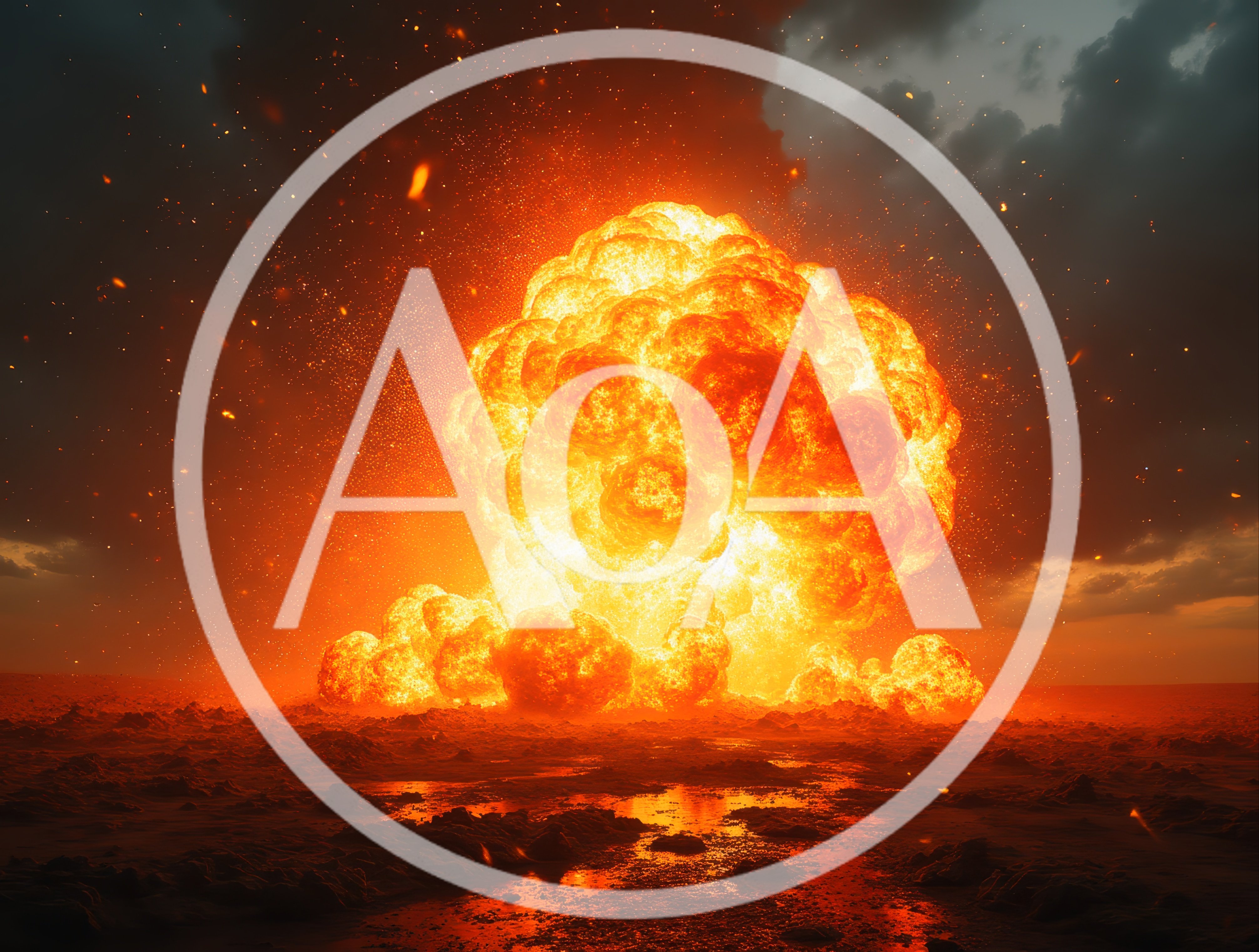 Massive Fiery Explosion On A Desolate Landscape
