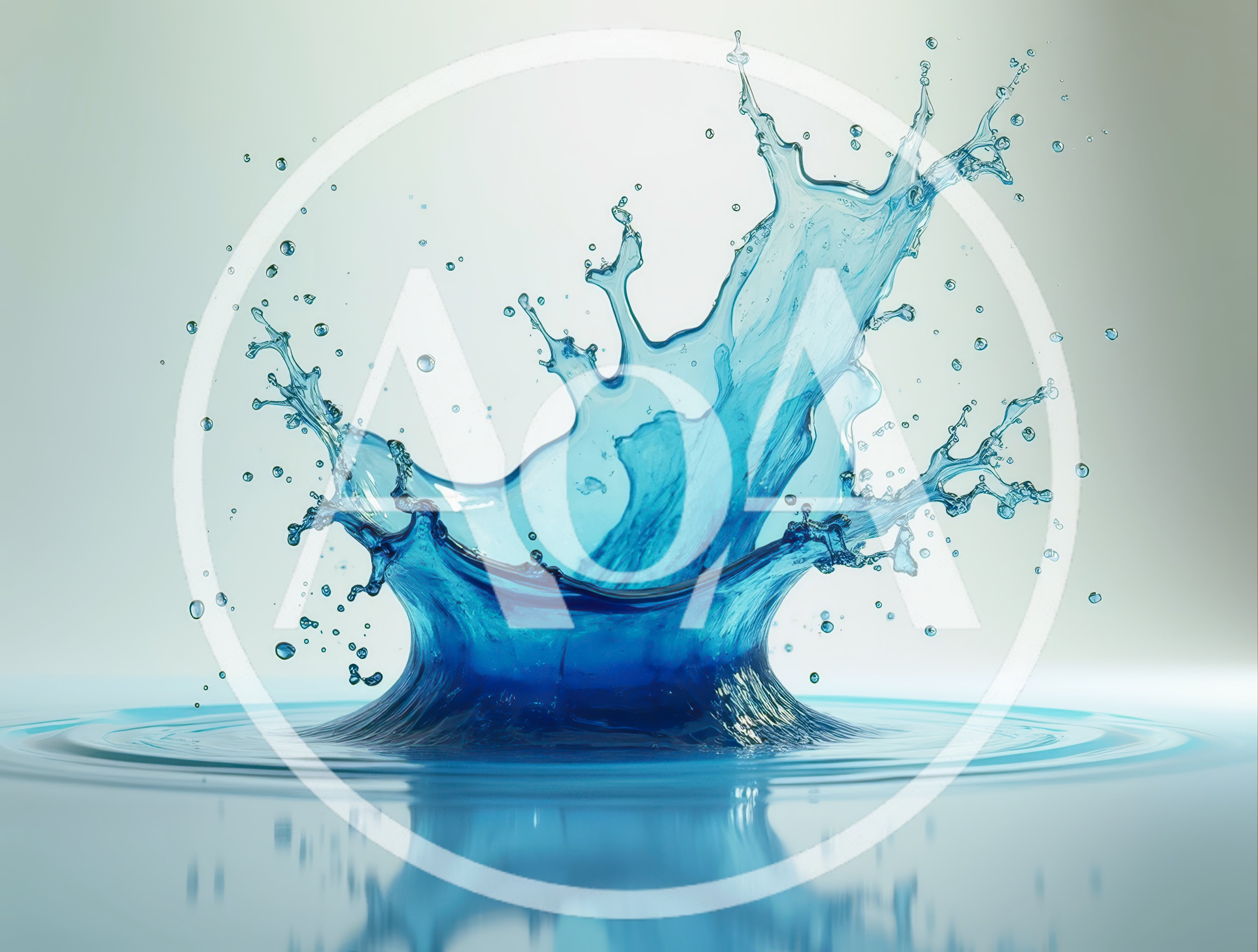 Dynamic Blue Water Splash Crown On Reflective Surface