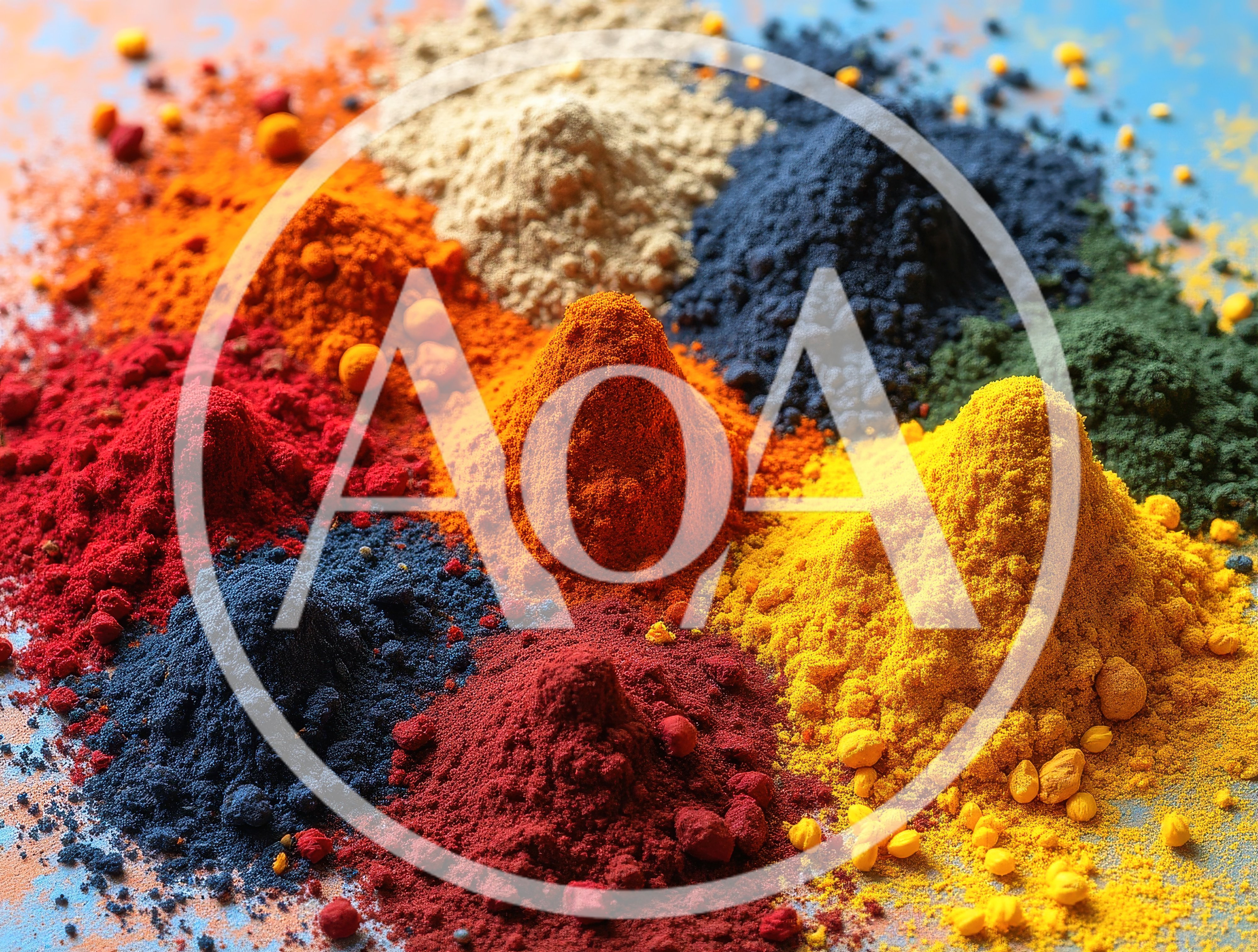 Vibrant Piles Of Colorful Powdered Pigments