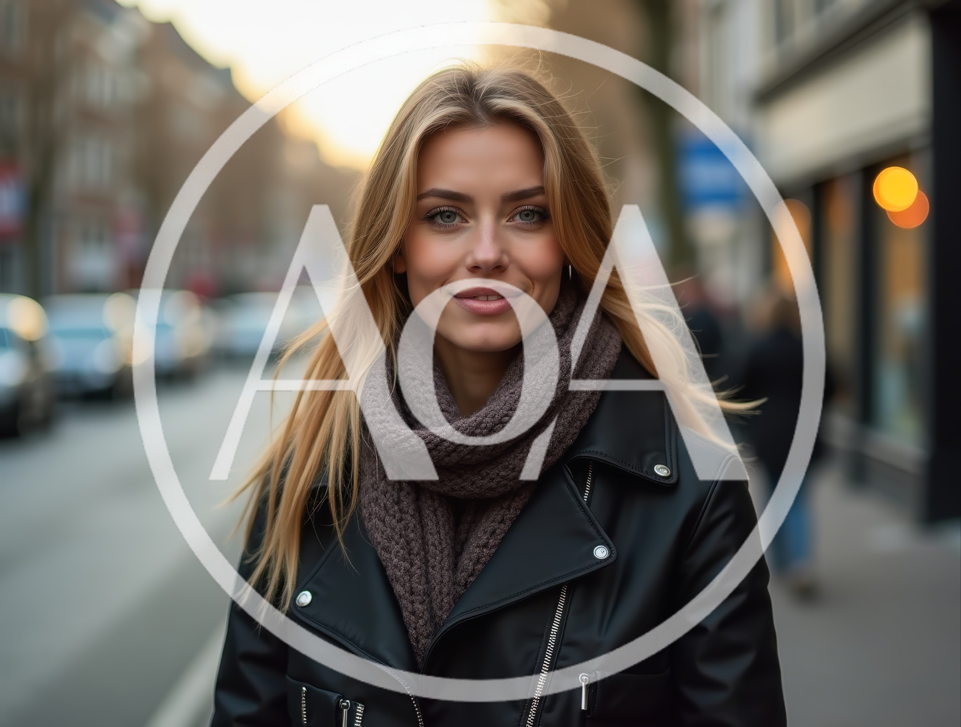 Portrait Of A Young Blonde Woman In A City