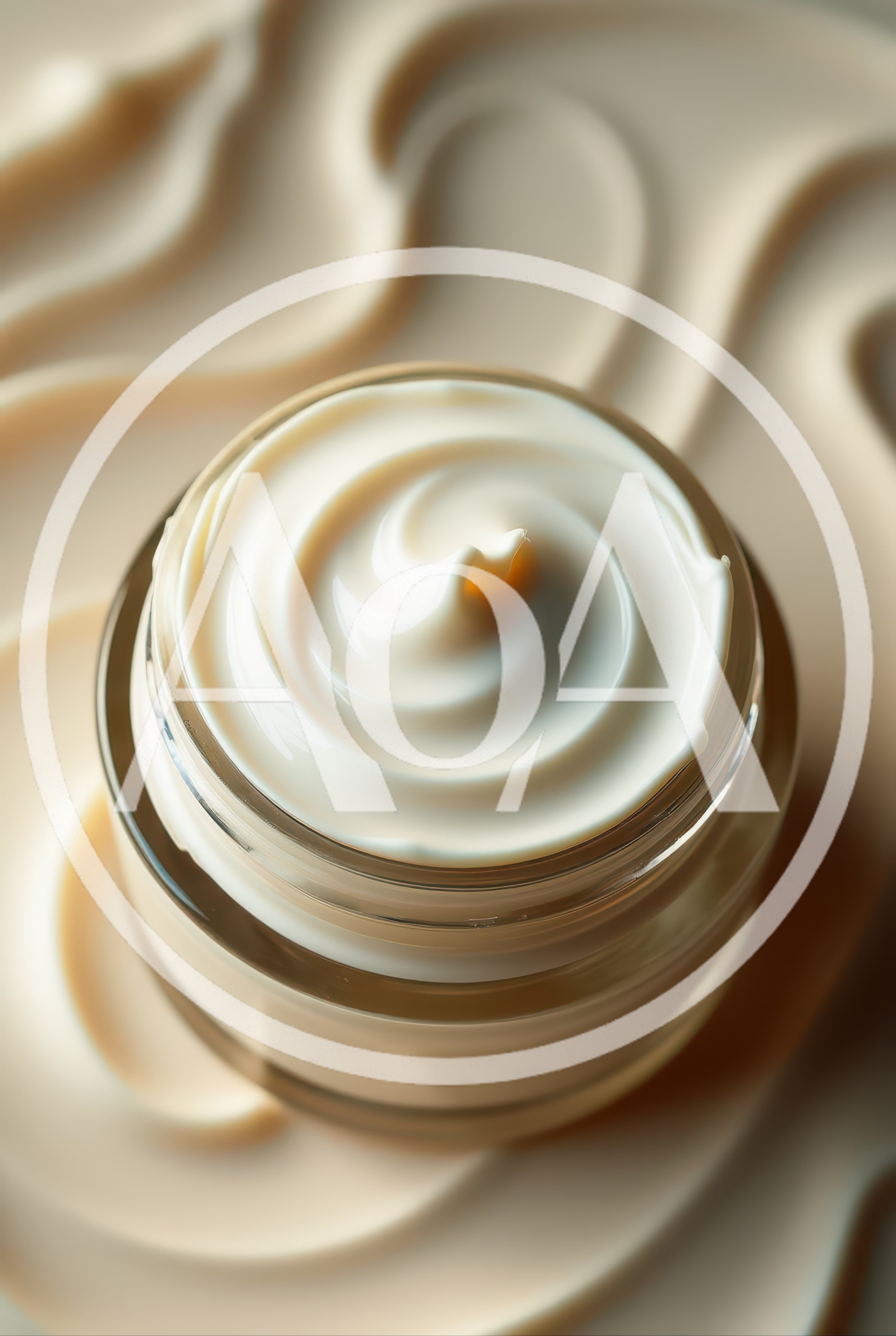 Open Jar Of Cream With Swirled Texture
