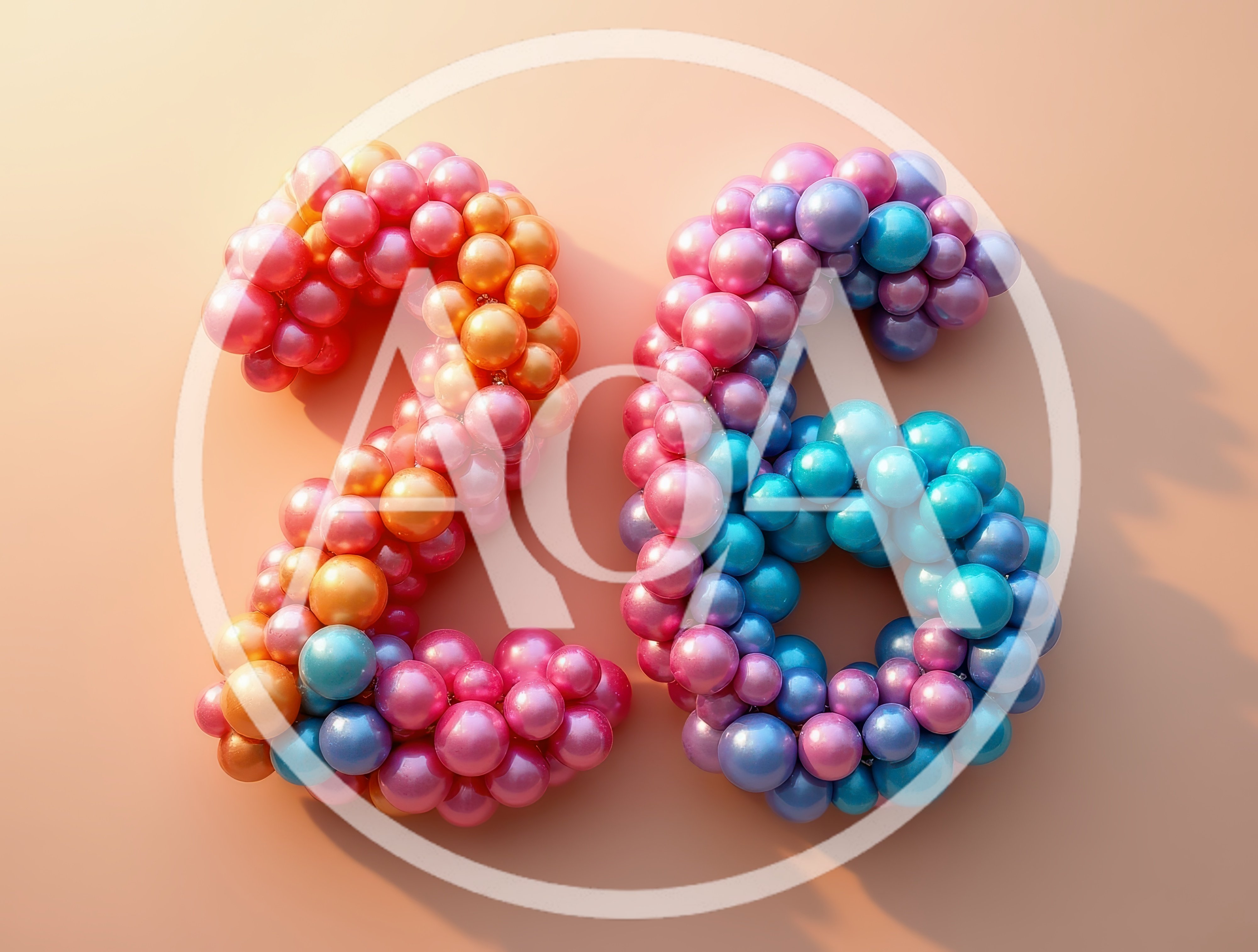 Number Twenty Six Made Of Colorful Glossy Balloons