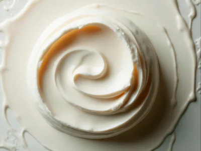 Creamy White Cosmetic Lotion Swirl Texture