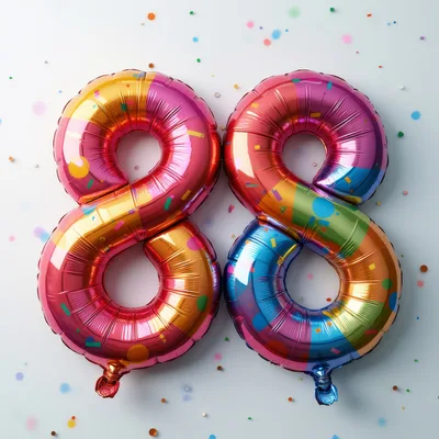 Colorful Number Eighty Eight Foil Balloons