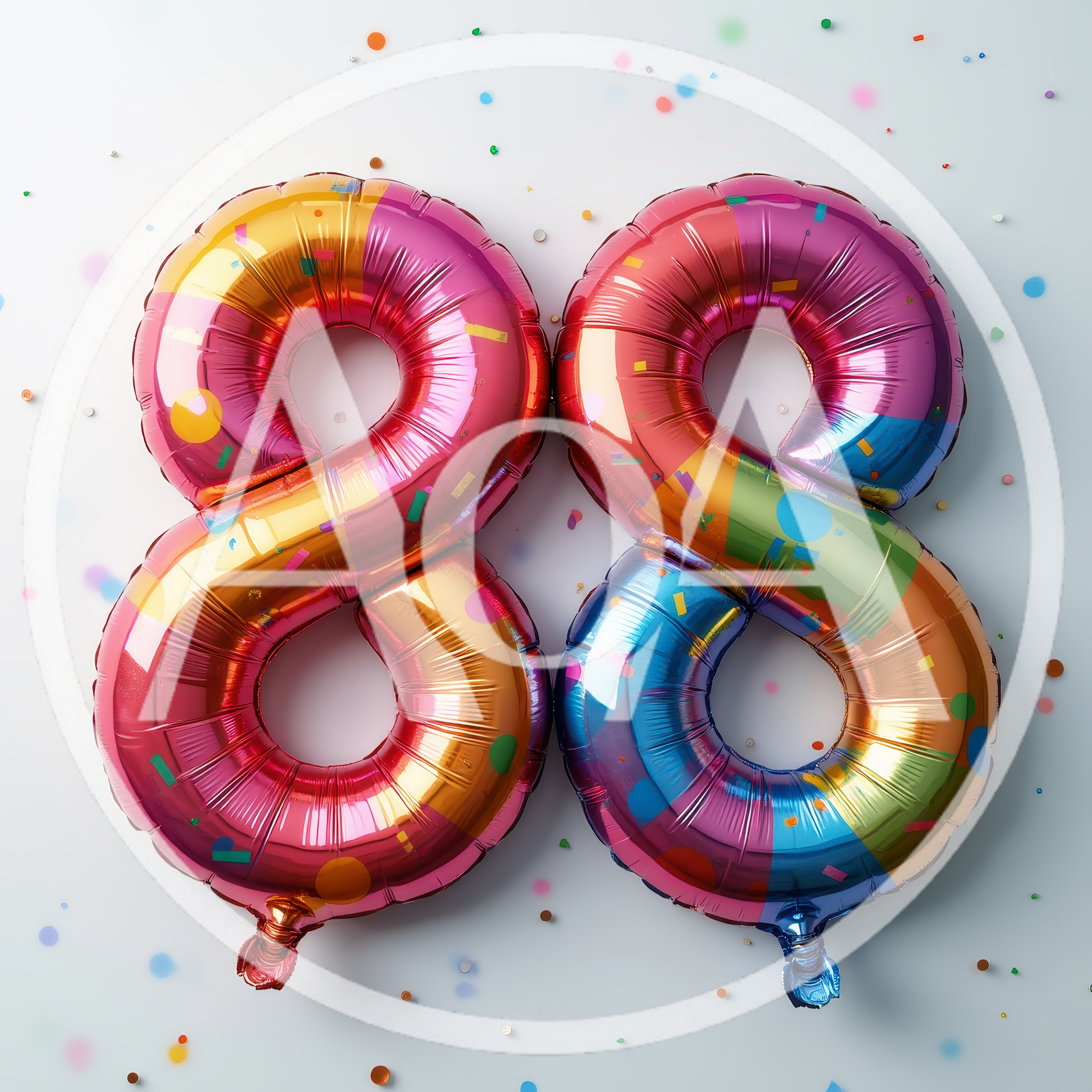 Colorful Number Eighty Eight Foil Balloons