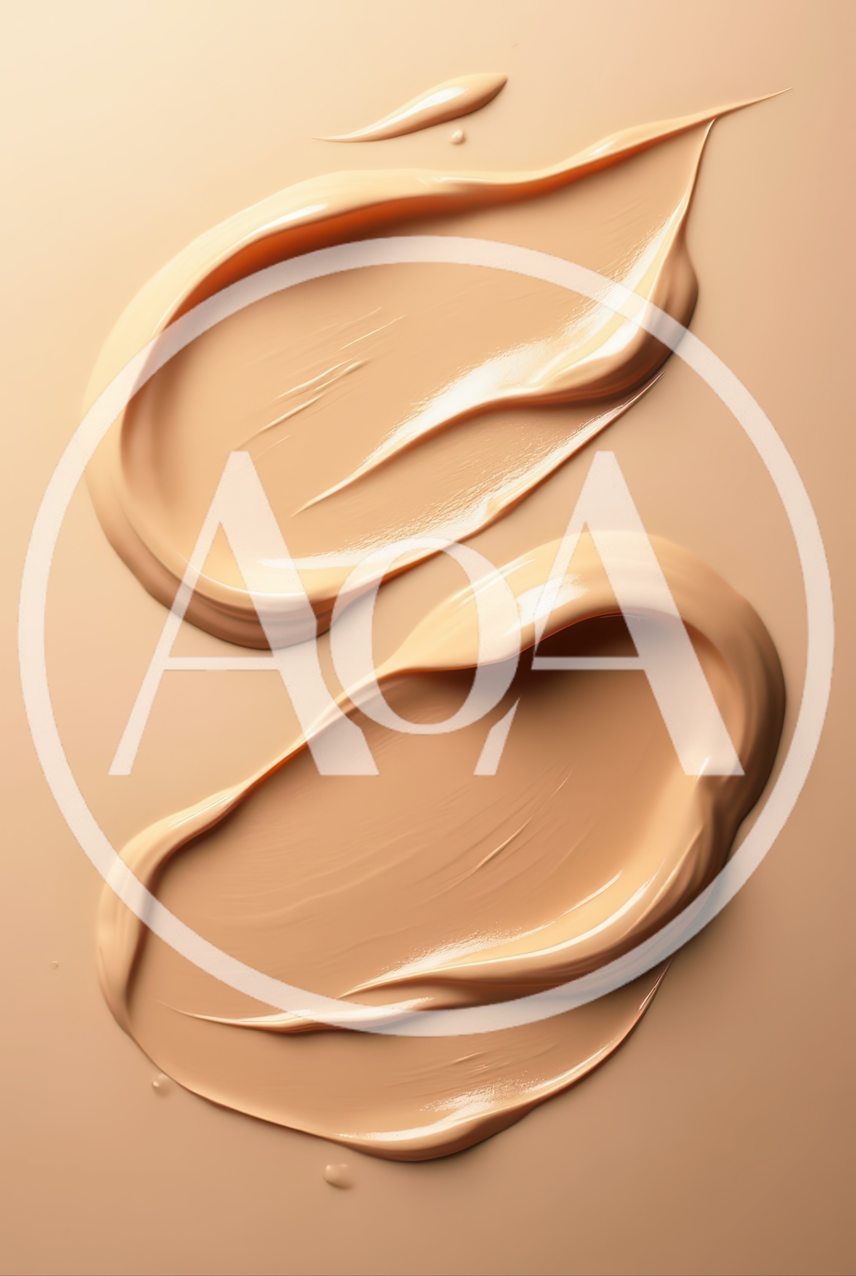 Two Smooth Swatches Of Beige Liquid Foundation Makeup
