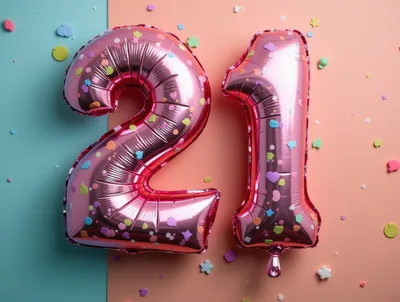Pink Foil Balloon Number Twenty One