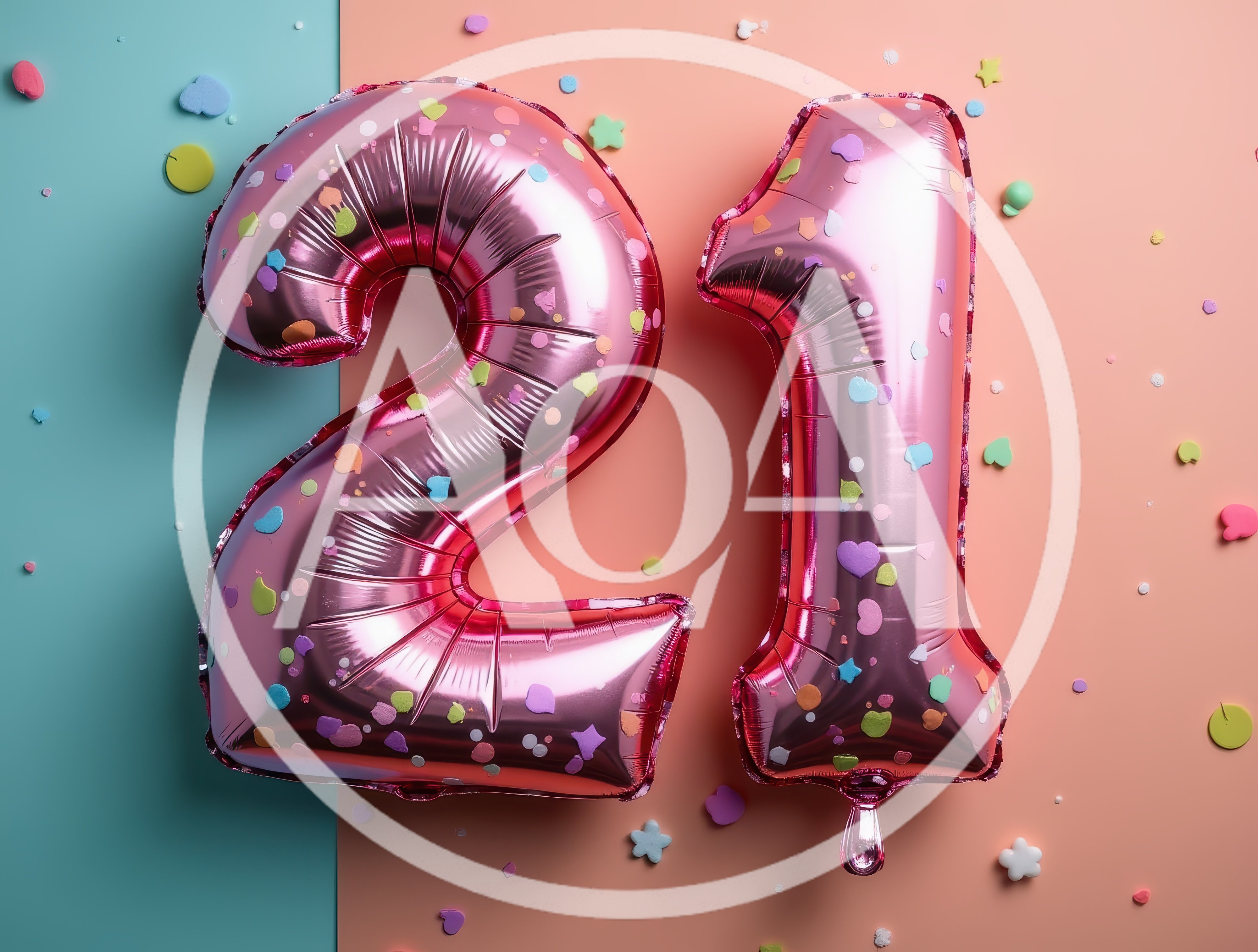 Pink Foil Balloon Number Twenty One