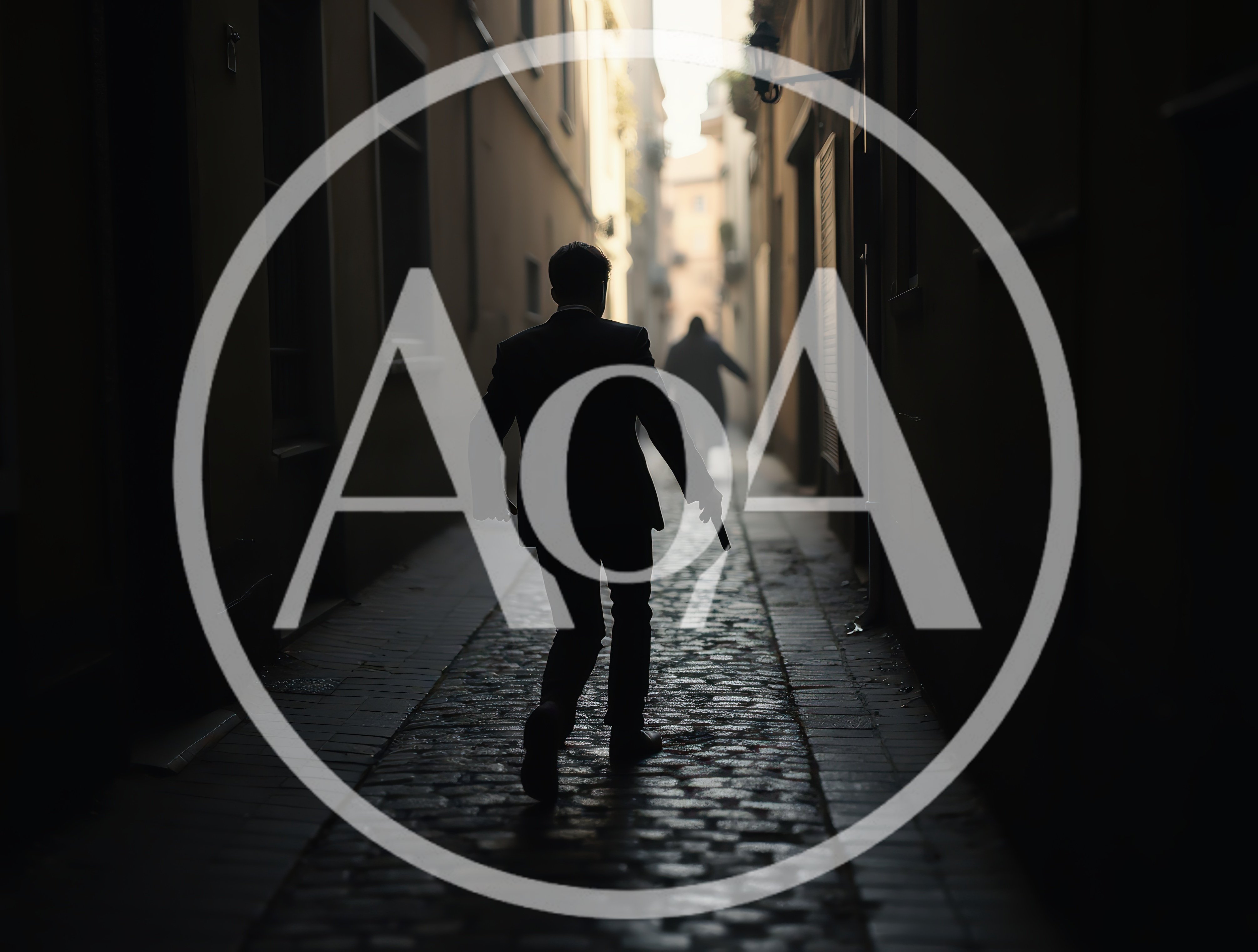 Silhouette Of A Man Holding A Gun In An Alley