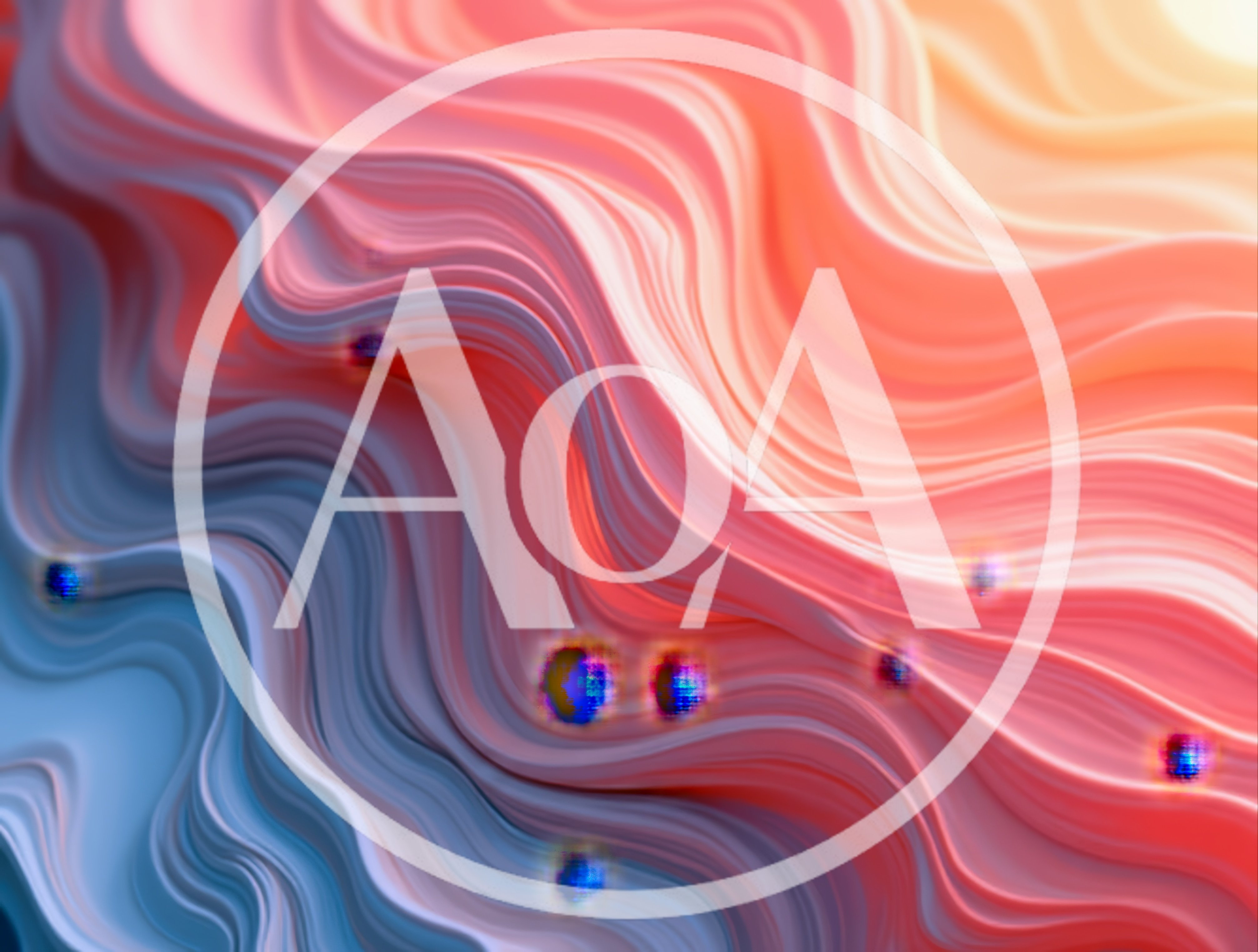 Abstract Flowing Waves With Glowing Spheres