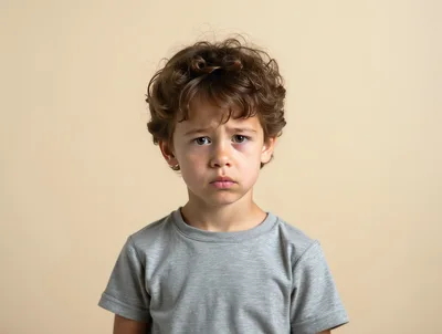 Portrait of a Sad Young Boy