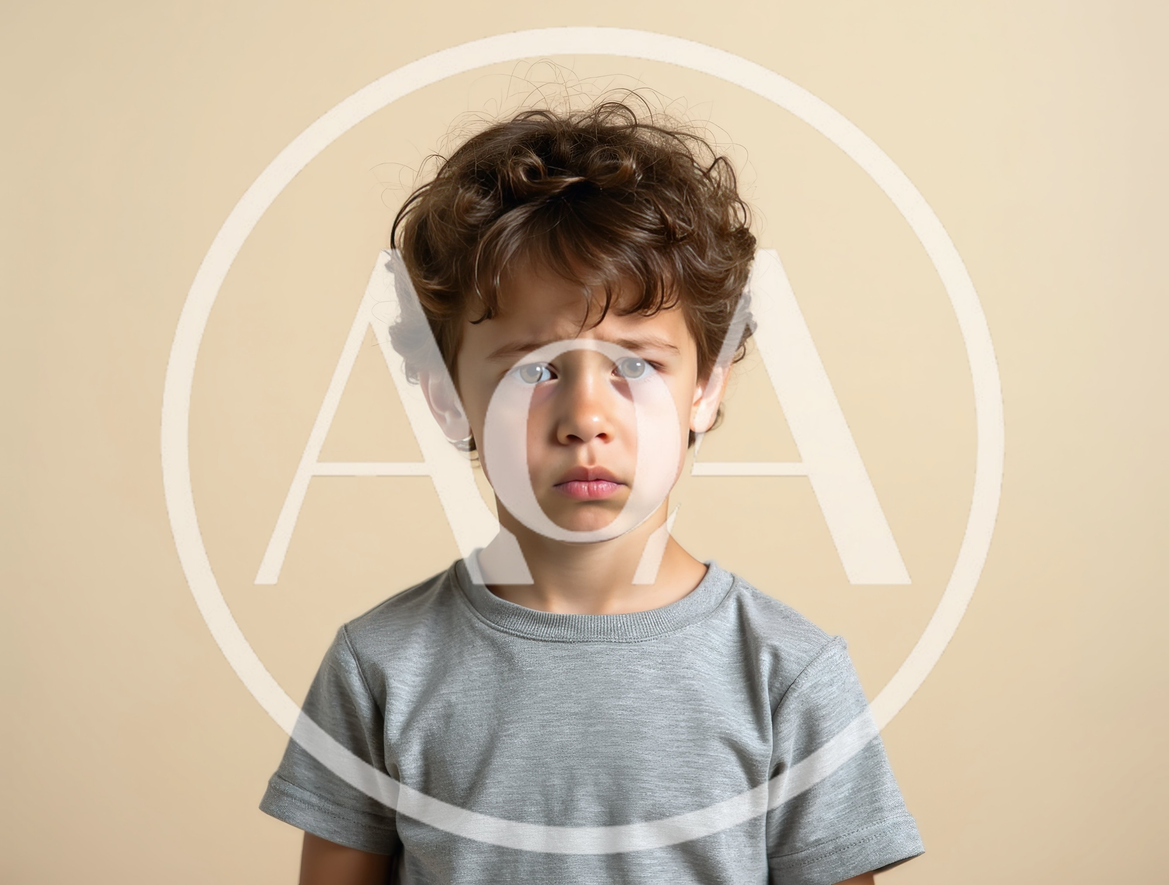 Portrait of a Sad Young Boy