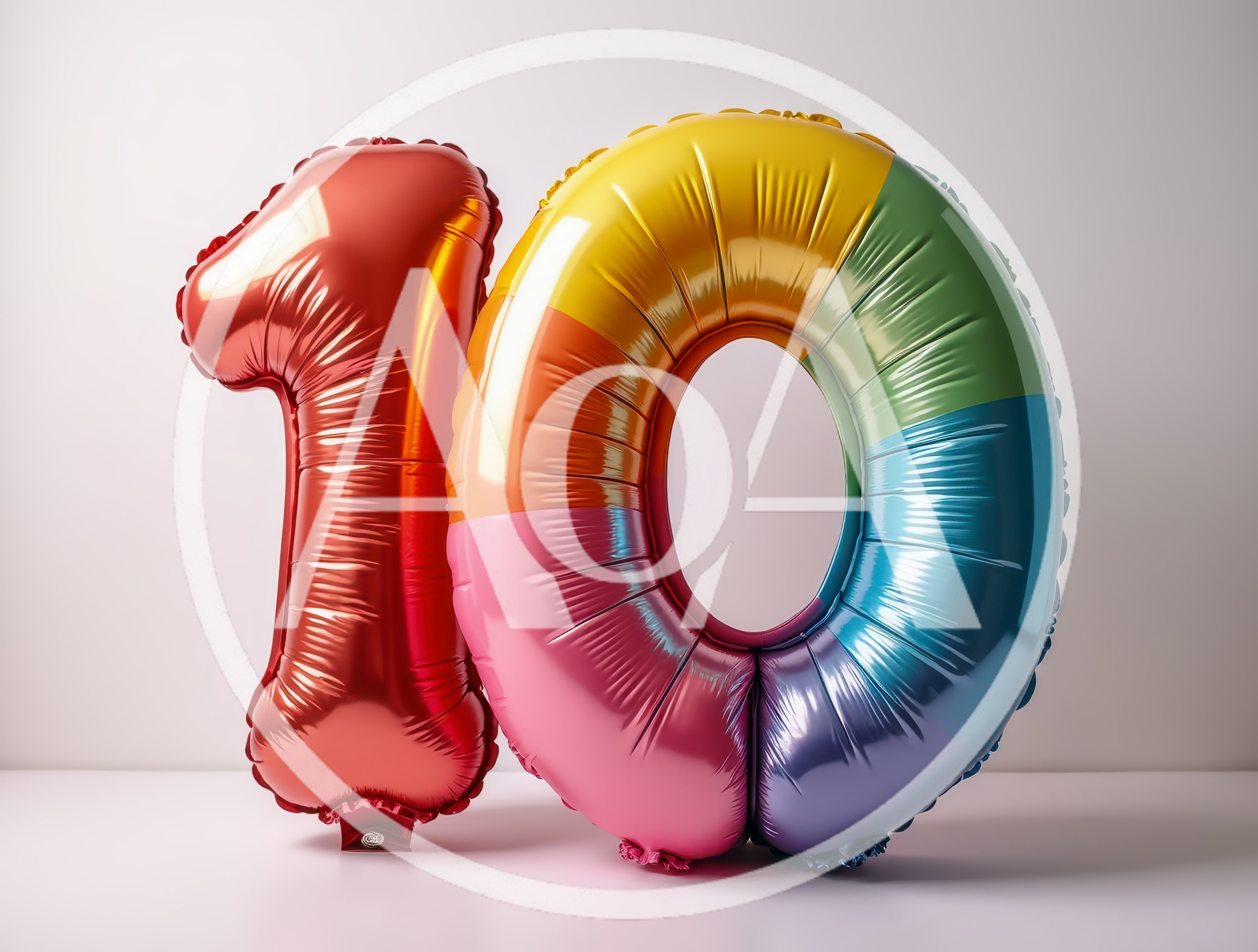 Red Number One And Multicolored Zero Balloons