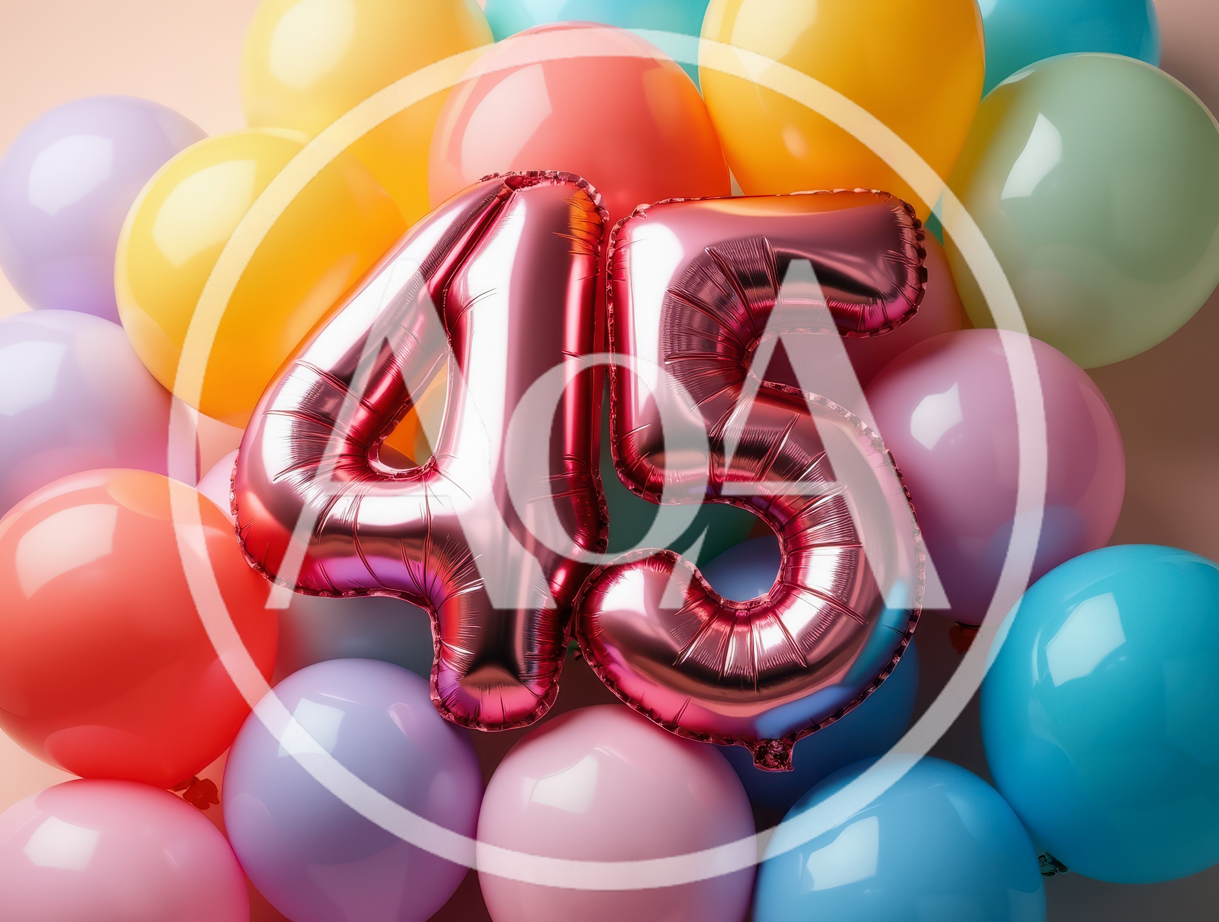 Number 45 Foil Balloon Birthday Celebration
