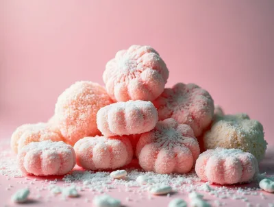 Pink Sugar Coated Flower Shaped Cookies