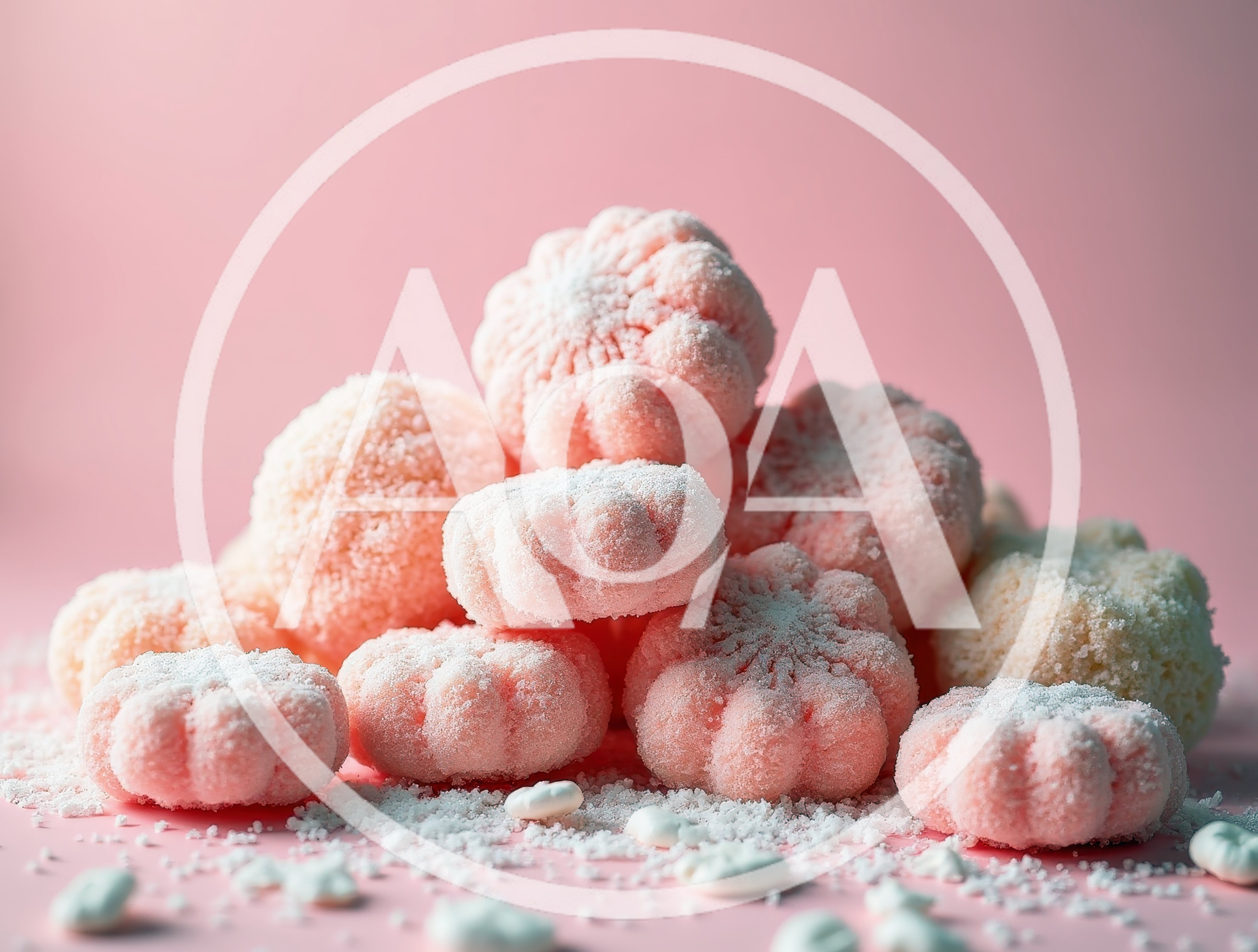 Pink Sugar Coated Flower Shaped Cookies