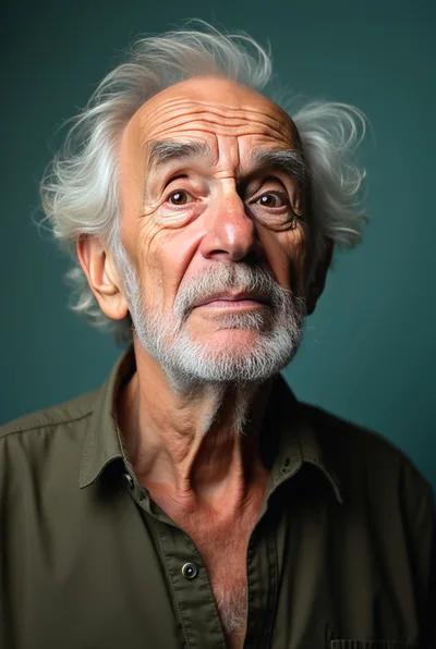 Portrait Of An Elderly Man With White Hair