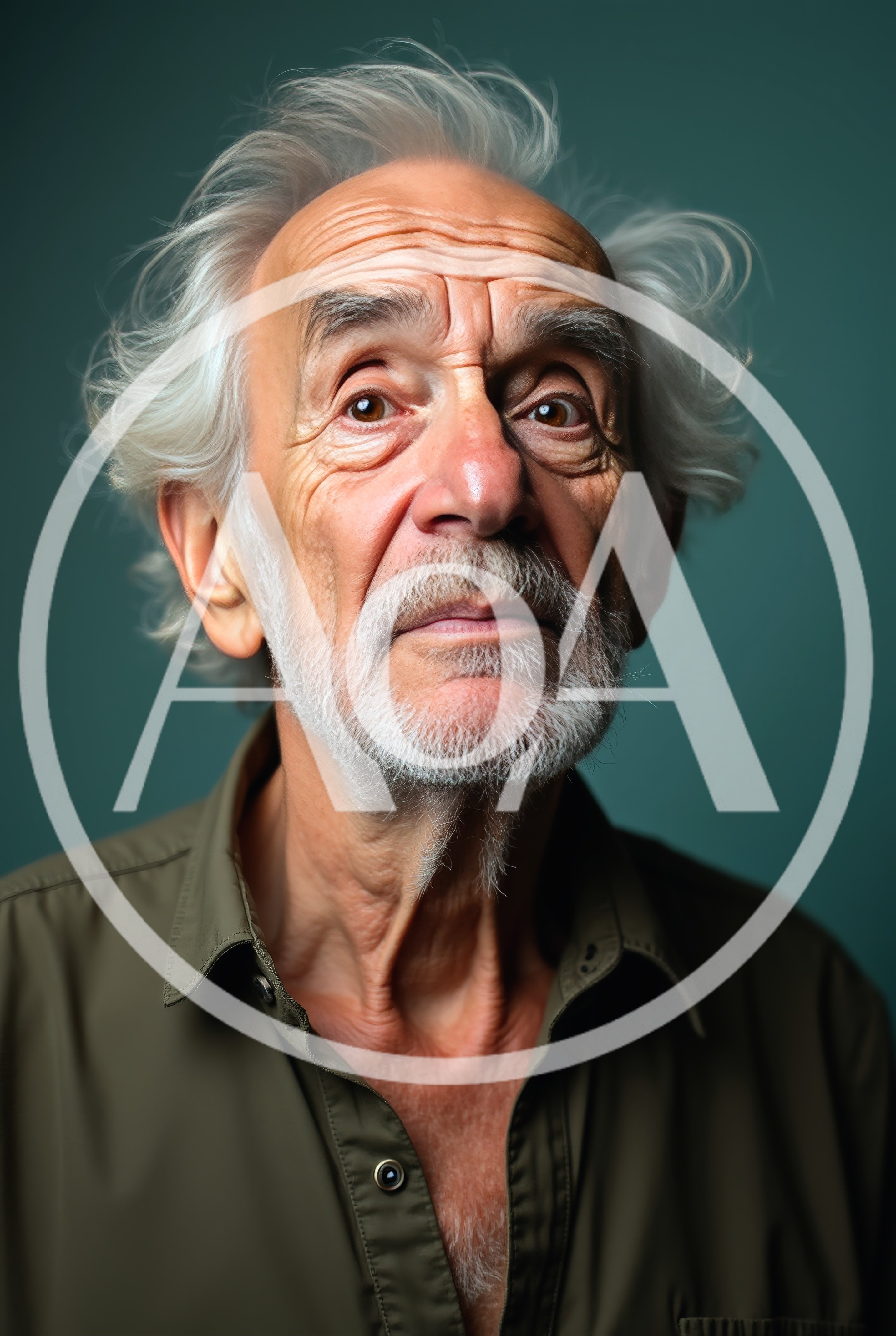 Portrait Of An Elderly Man With White Hair