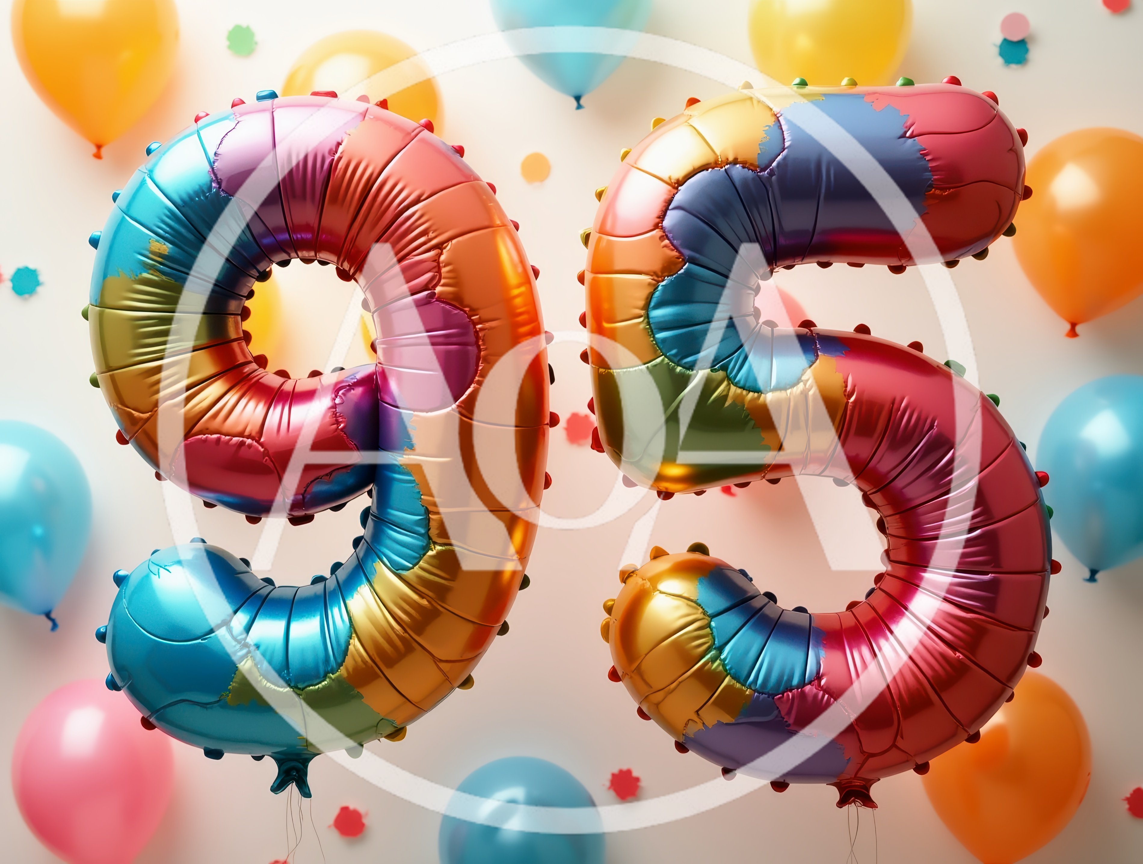 Colorful Number 95 Foil Balloons for Birthday Celebration