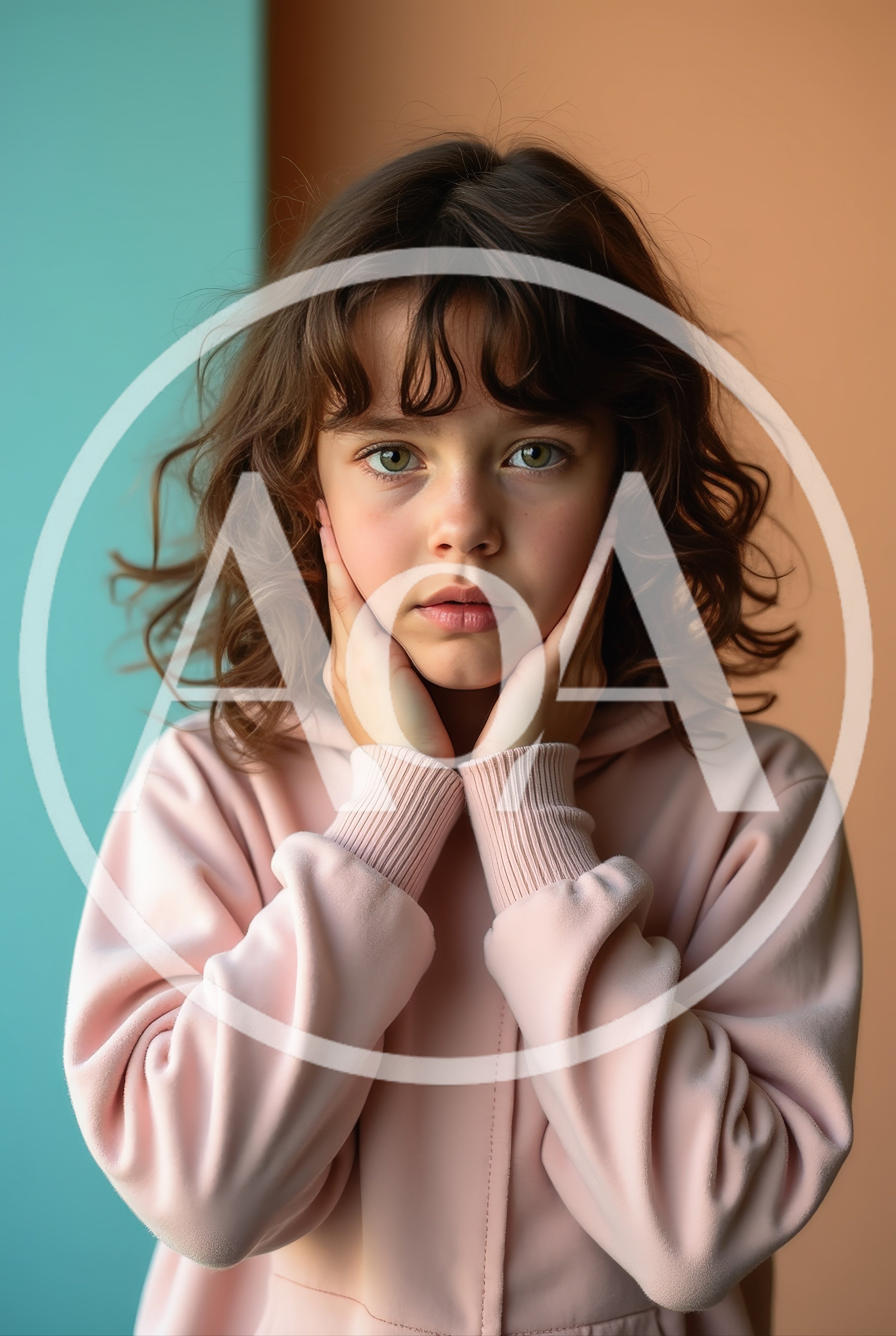Portrait Of A Young Girl With Curly Hair