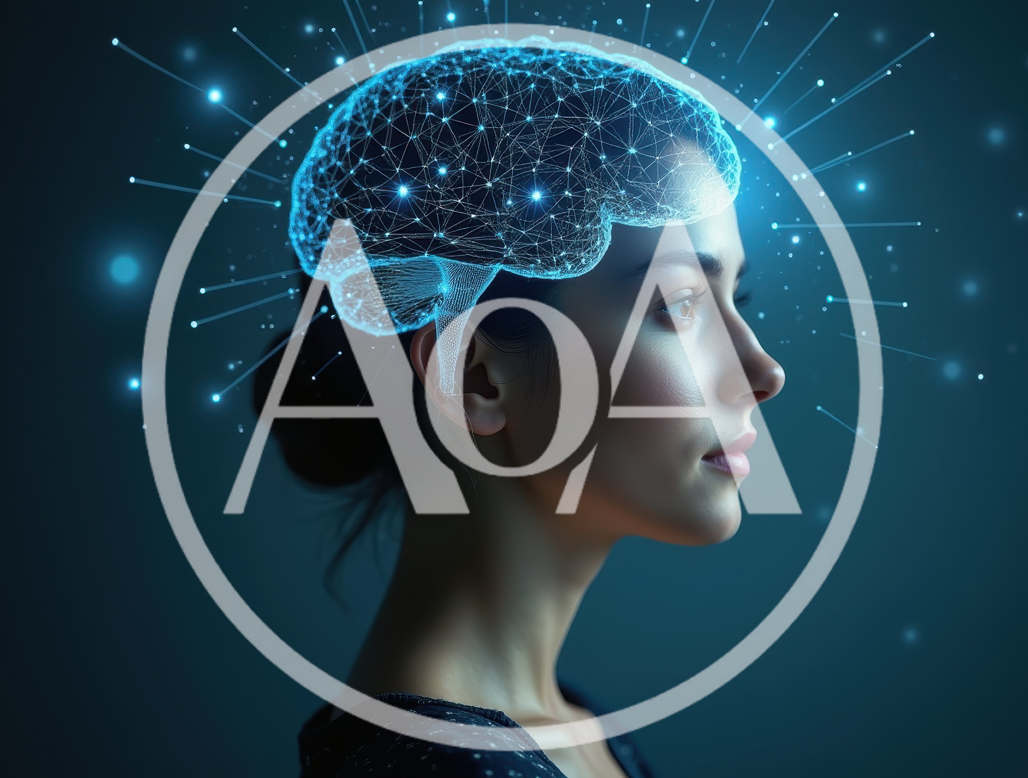 Digital Human Brain Concept With Neural Network Visualization