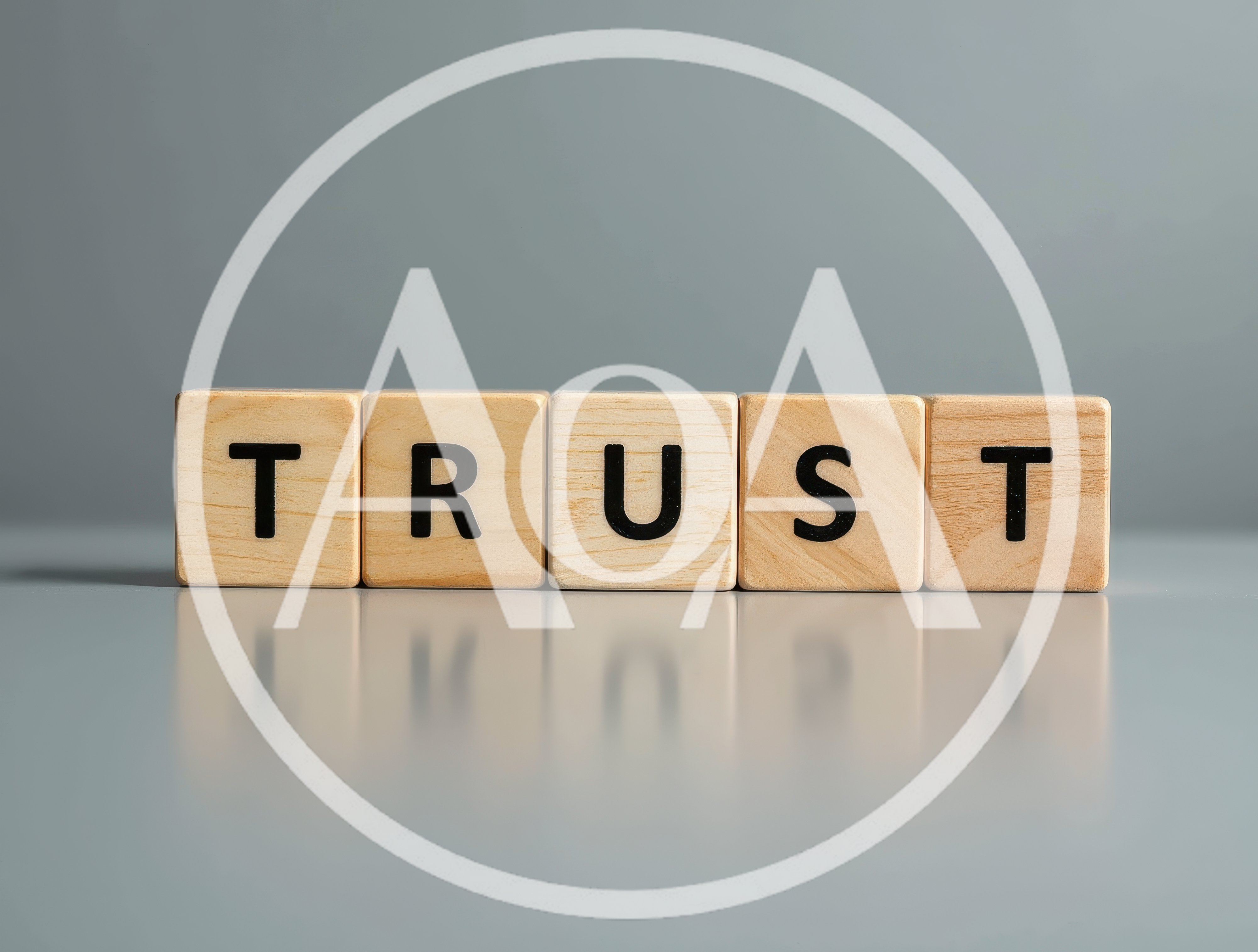 Wooden Blocks Spelling The Word Trust