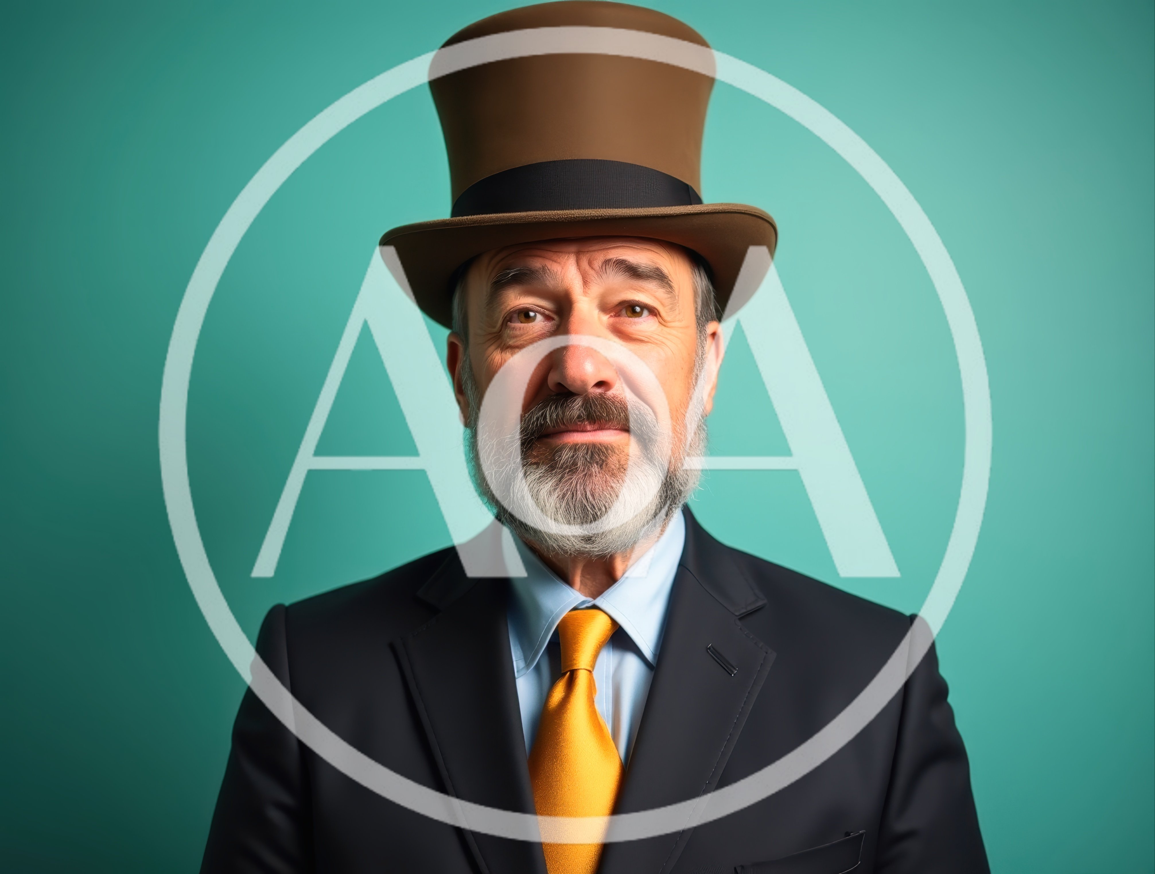 Portrait Of A Mature Man Wearing A Top Hat