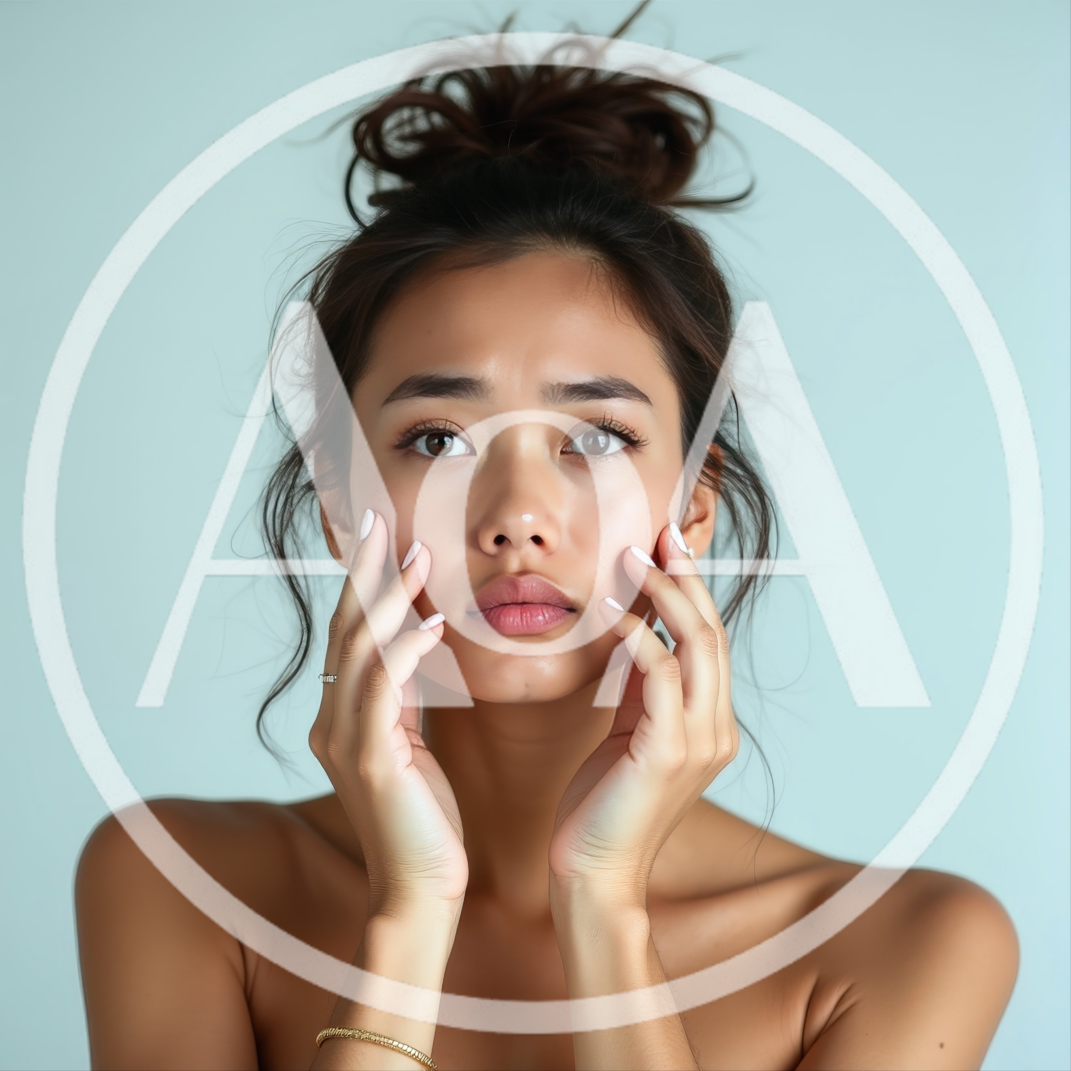 Young Asian Woman Touching Her Face For Skincare