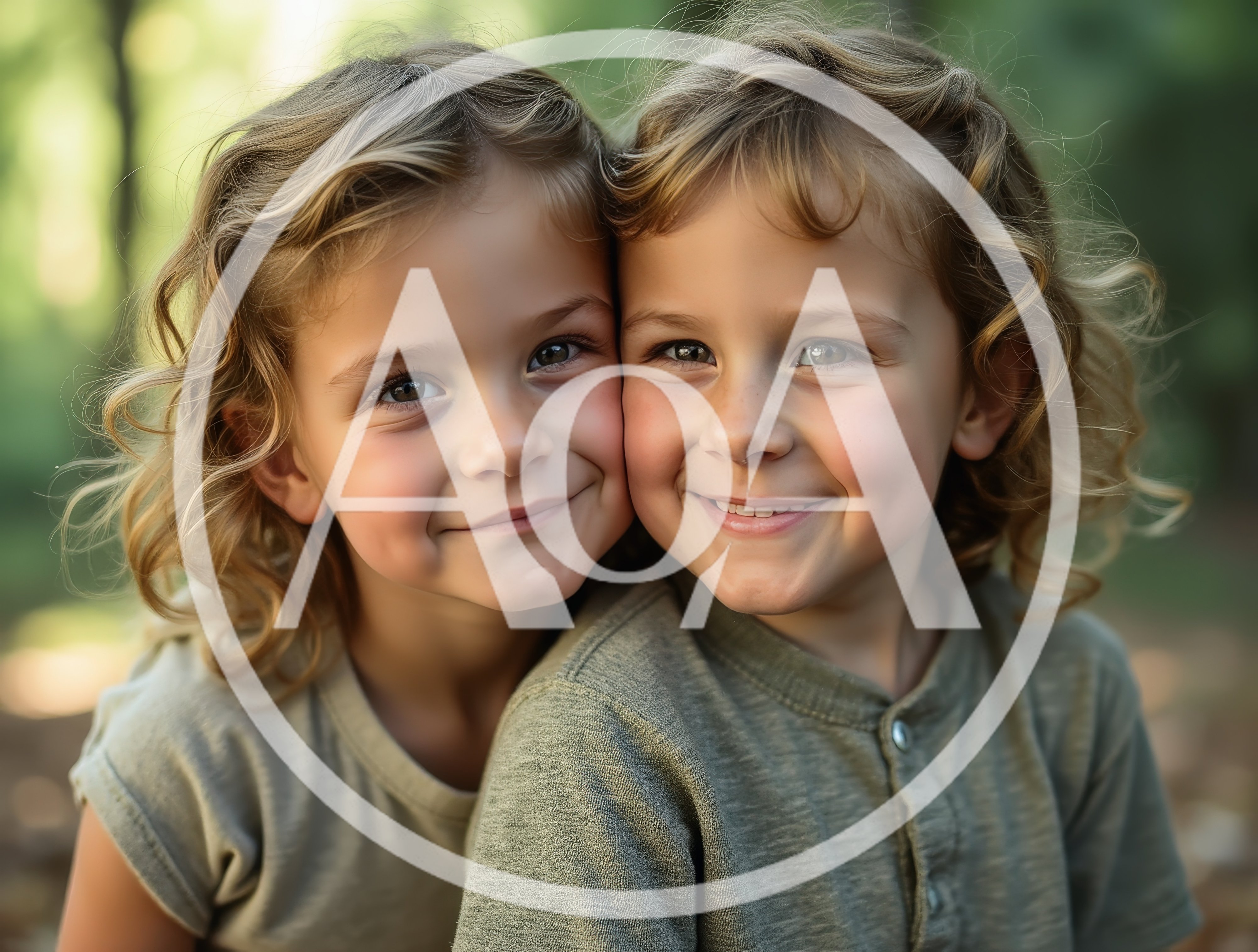 Portrait Of Two Young Children Smiling Together Outdoors