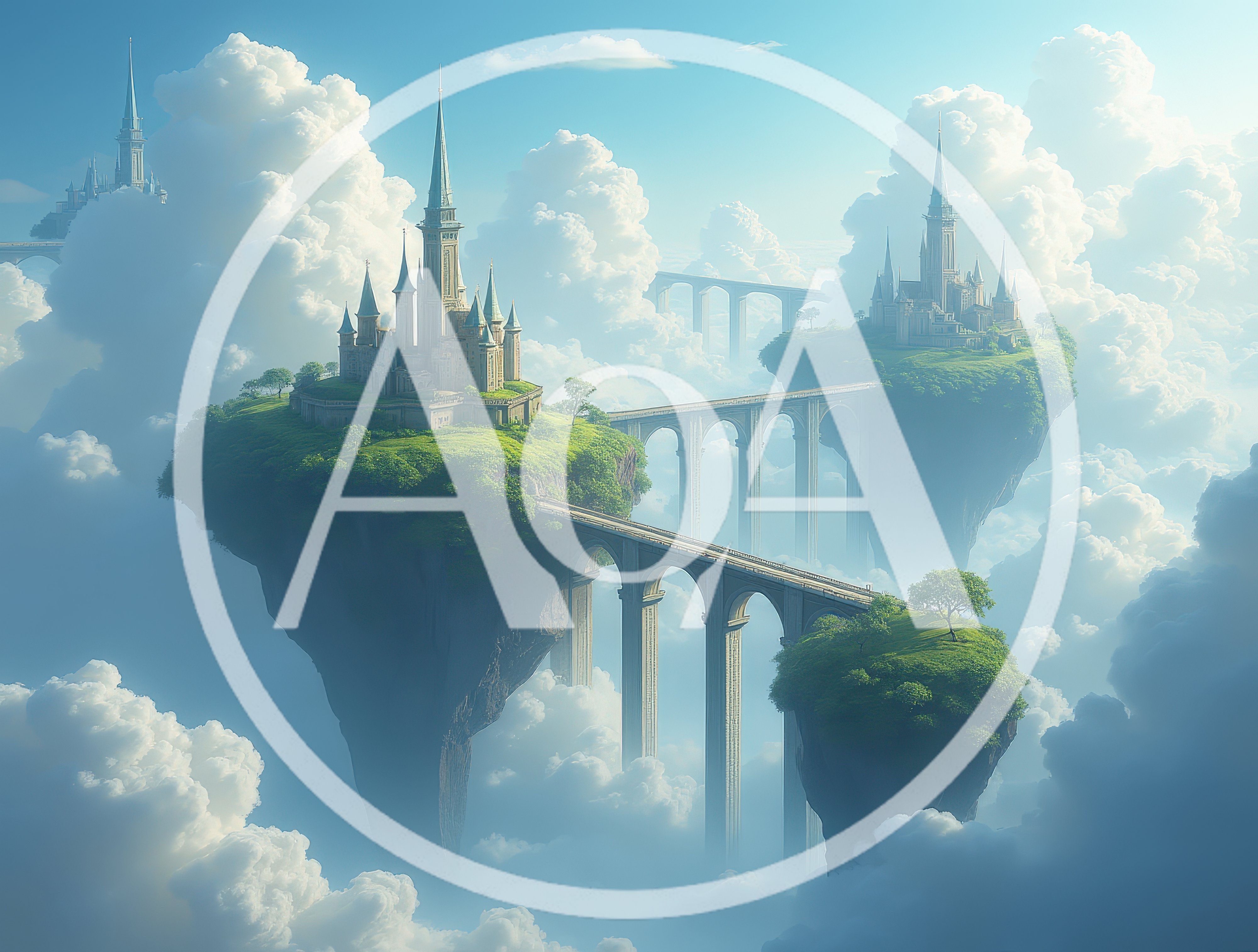 Fantasy Floating Islands With Castles And Connecting Bridges