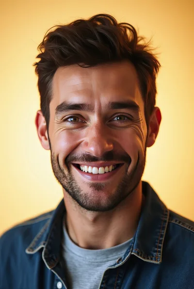 Portrait Of A Smiling Man With Stubble