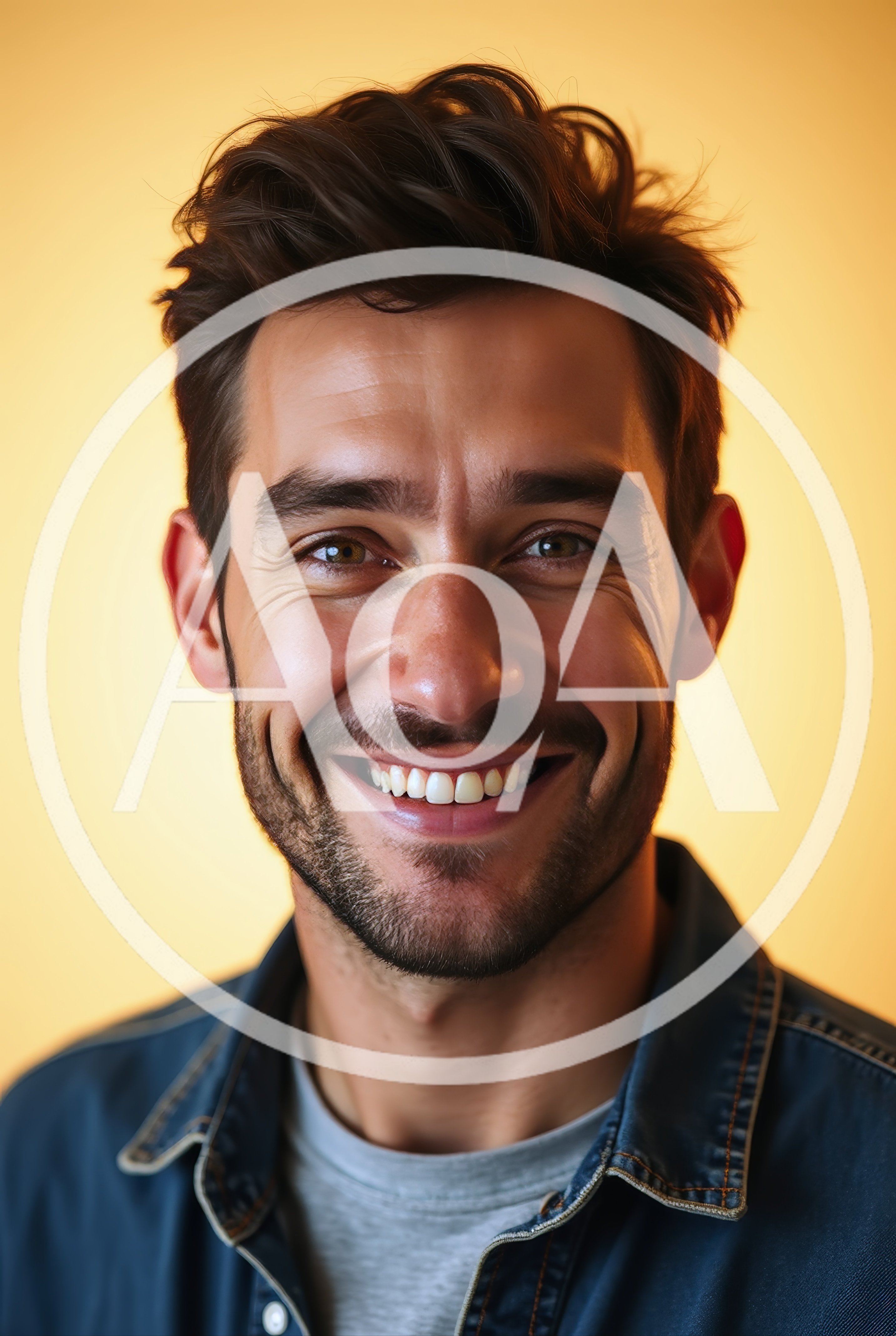 Portrait Of A Smiling Man With Stubble