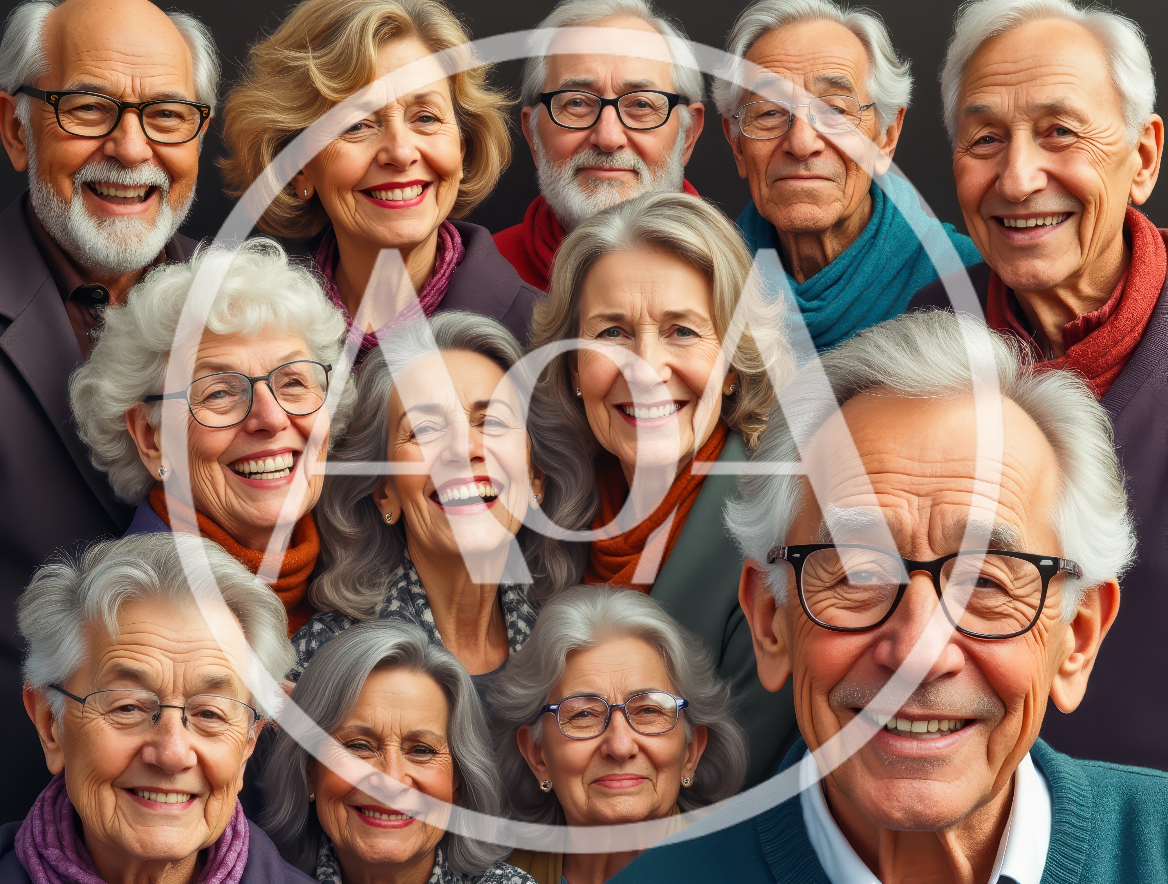 Group Portrait of Diverse Happy Senior Citizens