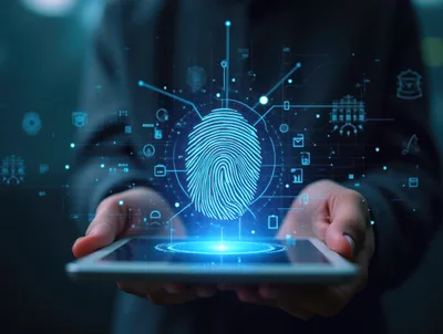 Digital Fingerprint Authentication Interface On Tablet