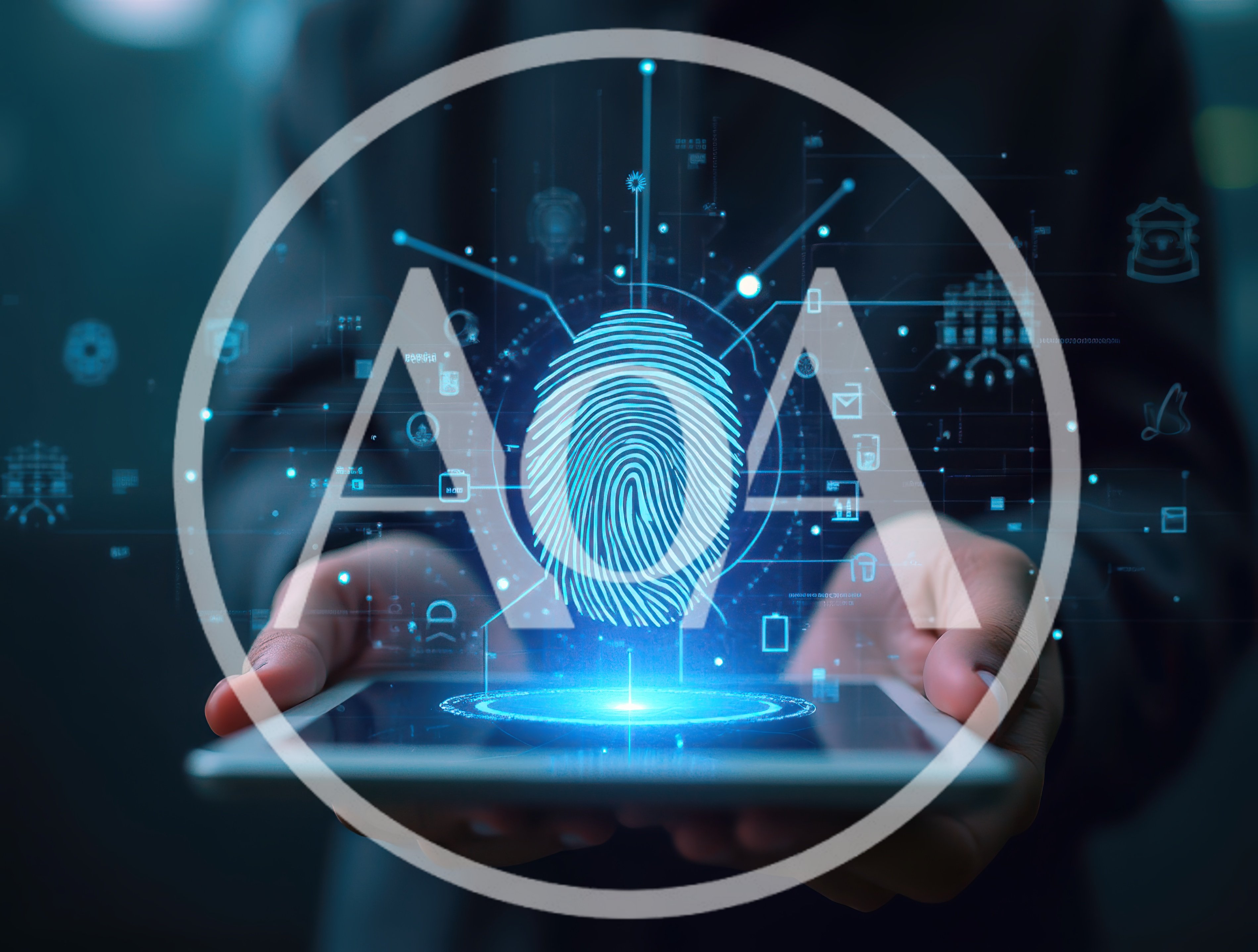 Digital Fingerprint Authentication Interface On Tablet