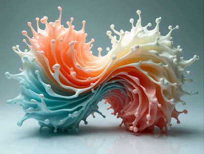 Abstract Fluid Motion Sculpture With Pastel Colors