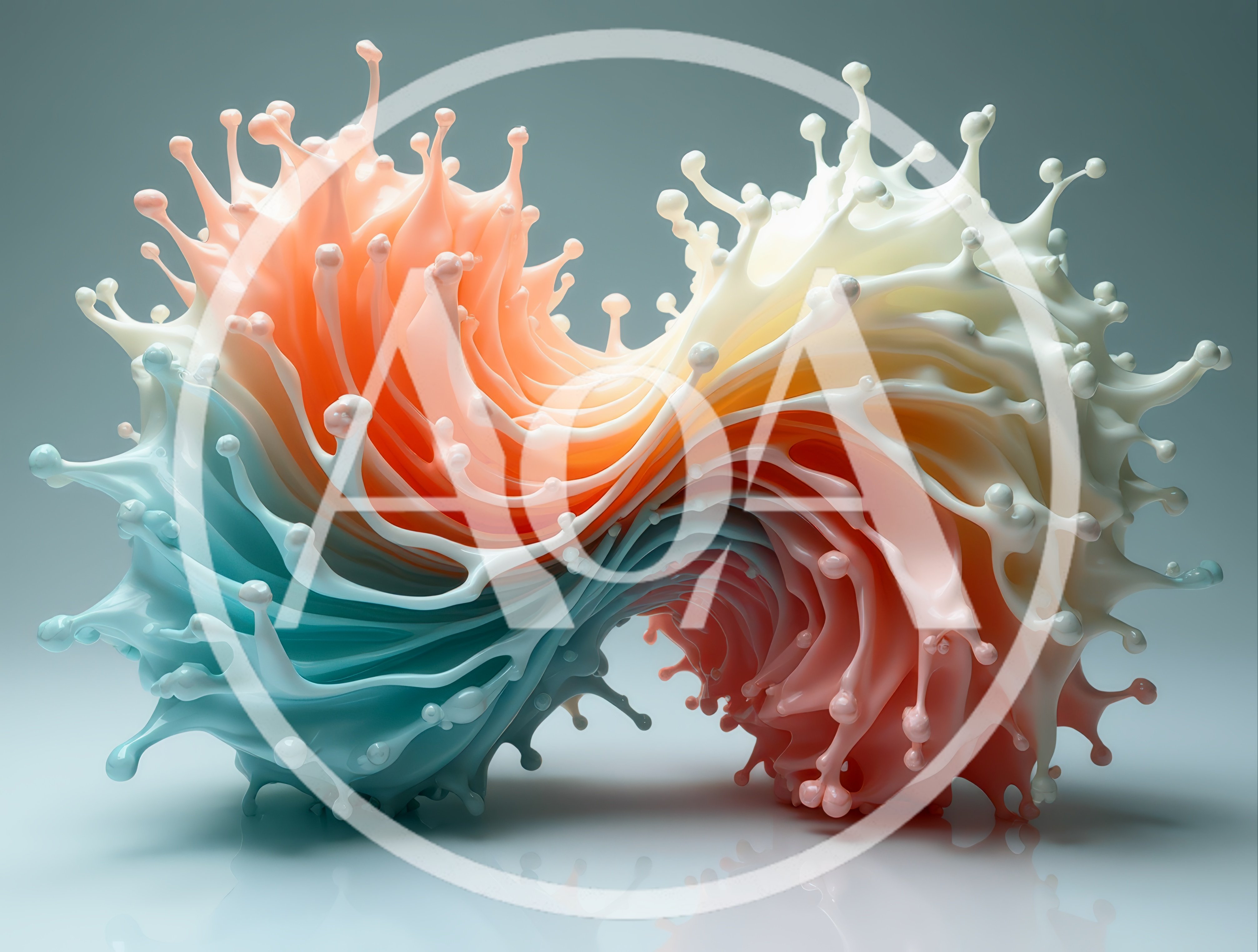 Abstract Fluid Motion Sculpture With Pastel Colors