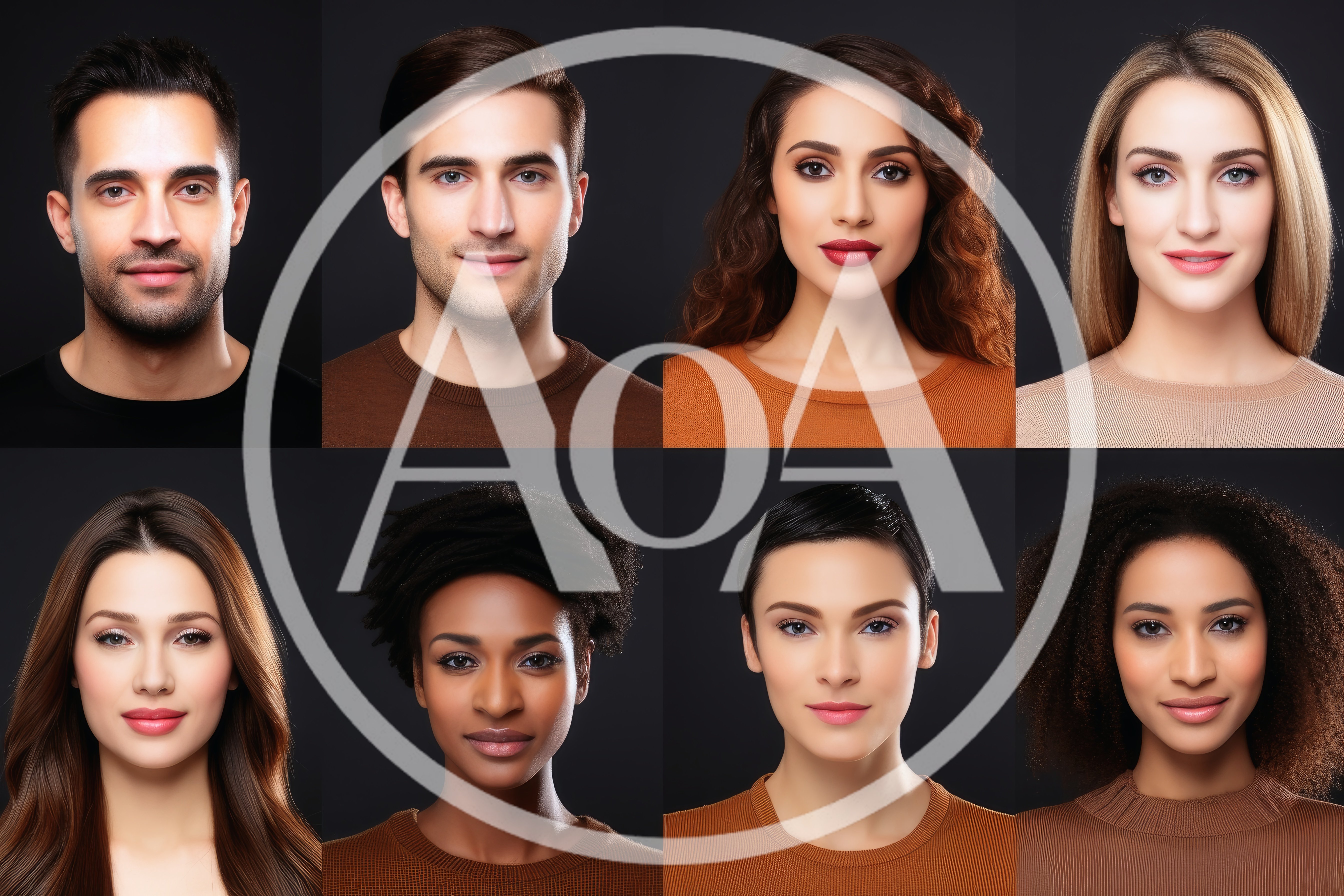 Diverse Group Of People Portraits In Studio