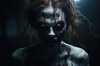Terrifying Undead Creature With Glowing Eyes