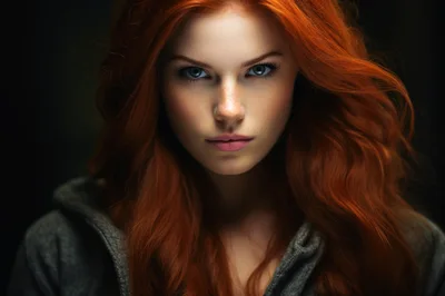 Portrait Of A Young Woman With Vibrant Red Hair