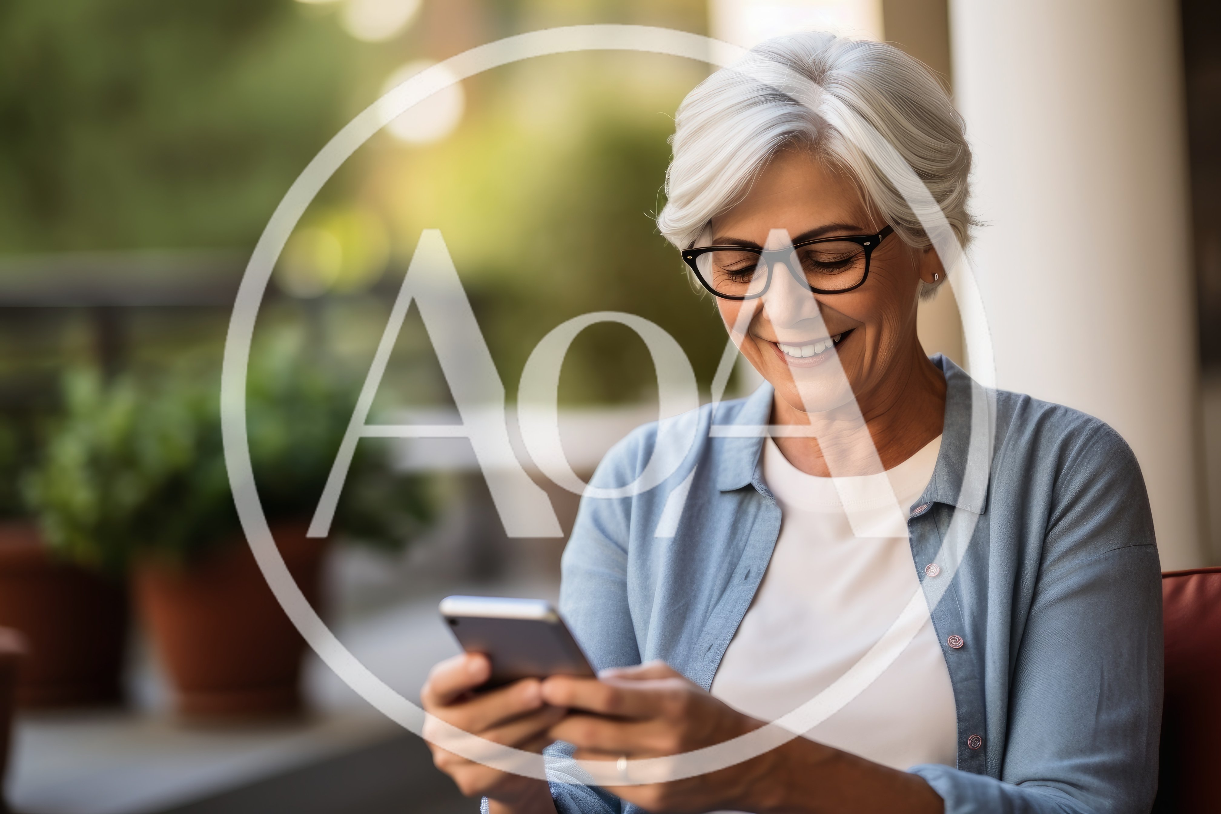 Senior Woman Using Smartphone Outdoors