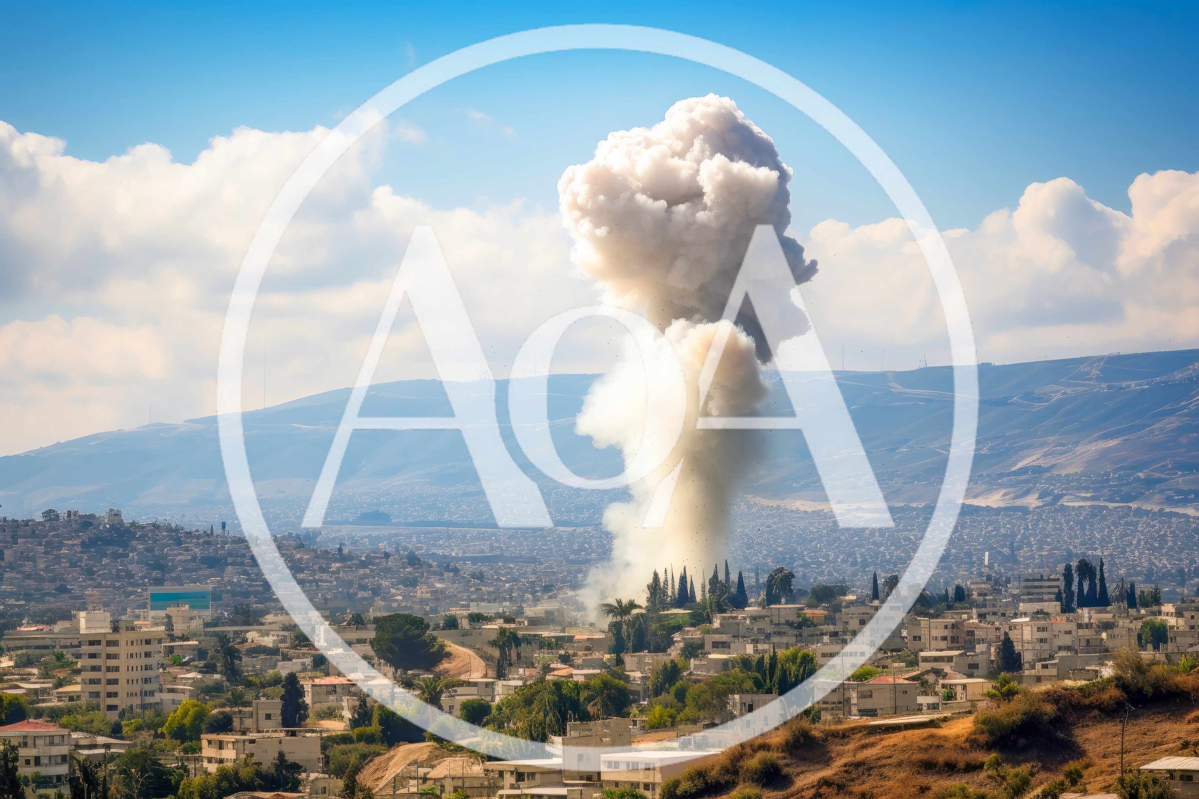 Large Explosion Cloud Rising Over Residential City Landscape