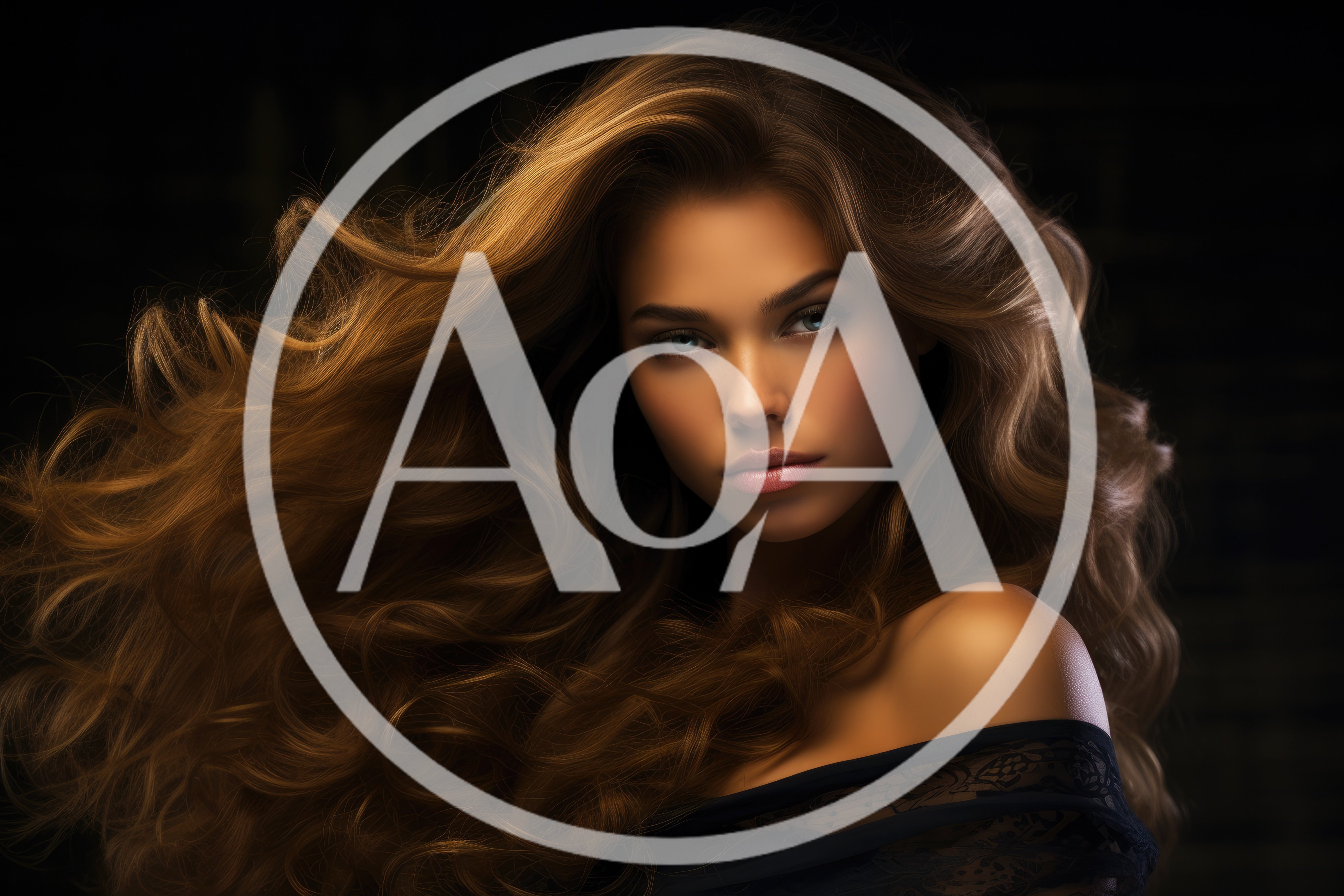 Portrait Of A Beautiful Woman With Flowing Wavy Hair