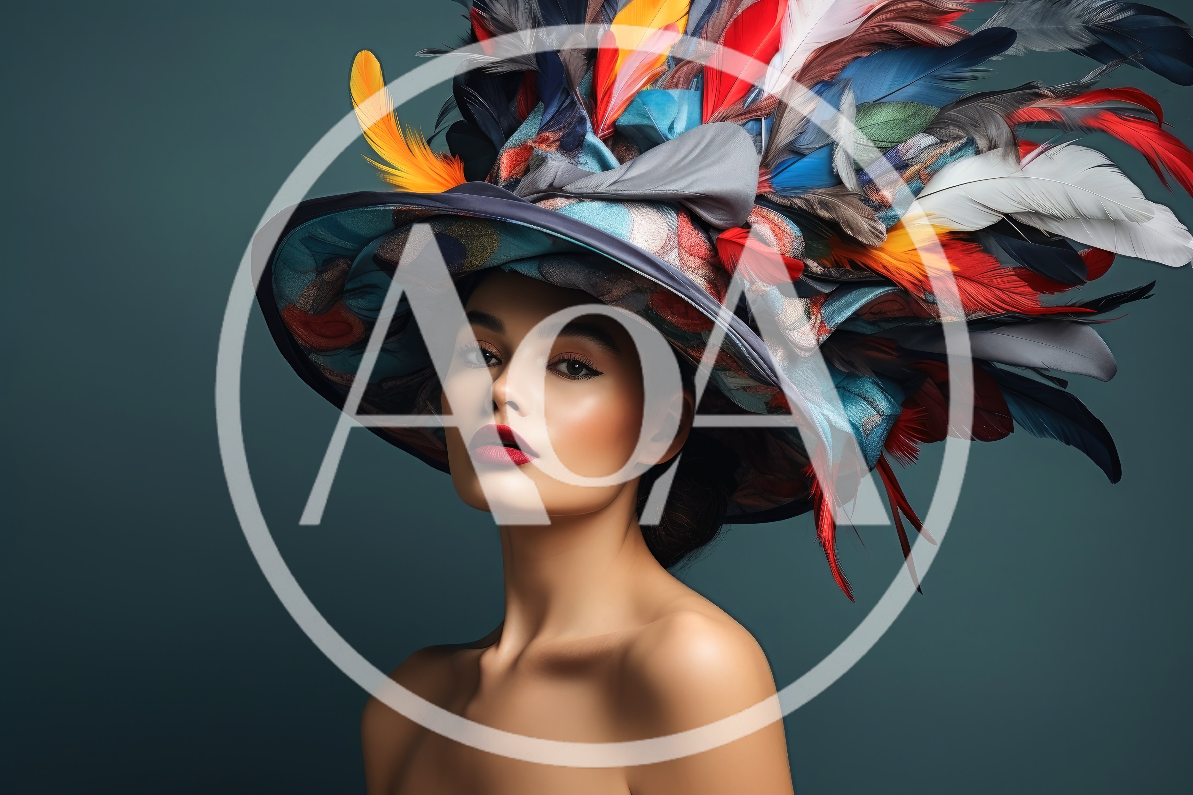Fashion Portrait Of A Woman Wearing A Feathered Hat