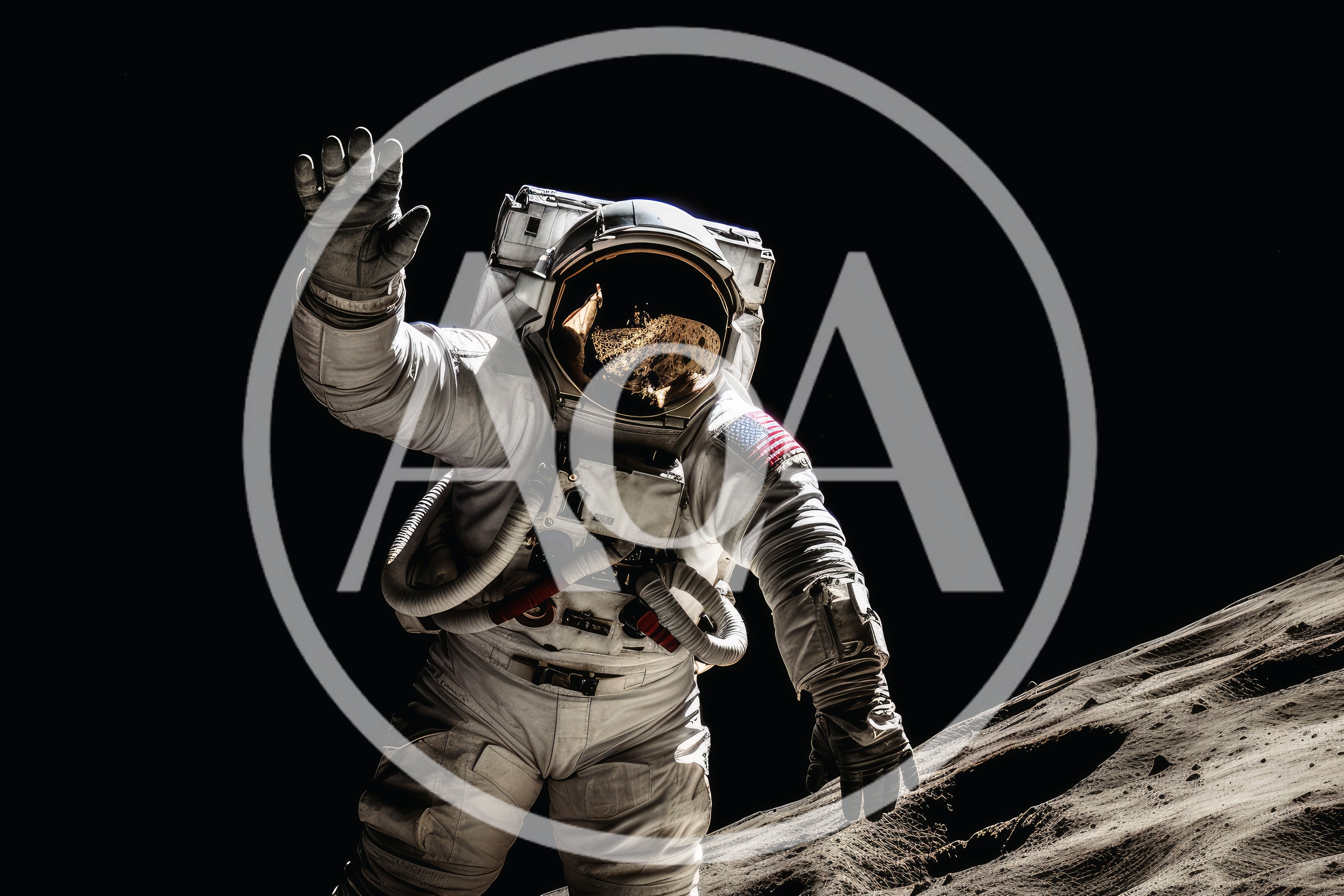 Astronaut Waving On The Lunar Surface